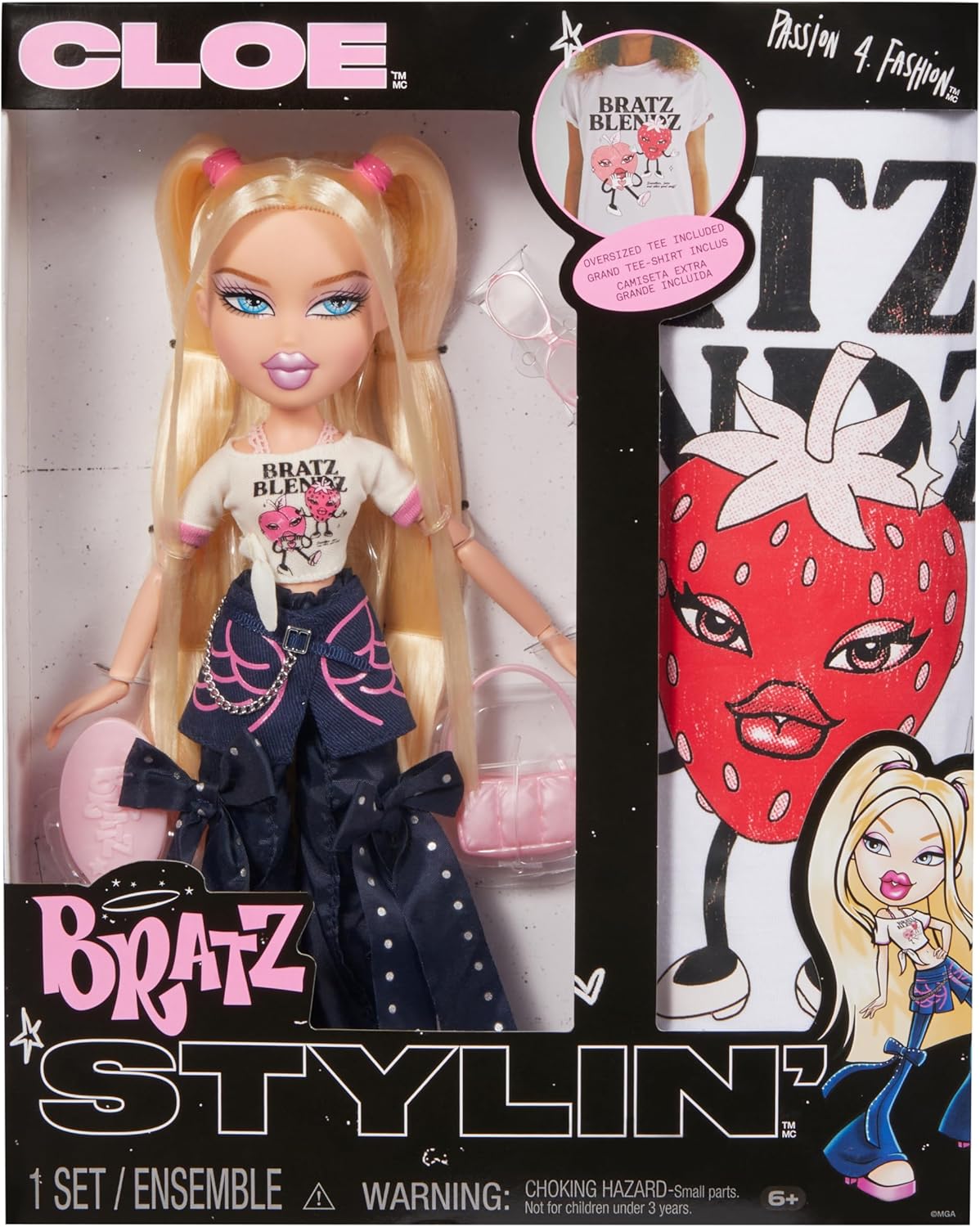Bratz Stylin' Cloe Fashion Doll with Customizable T-Shirt