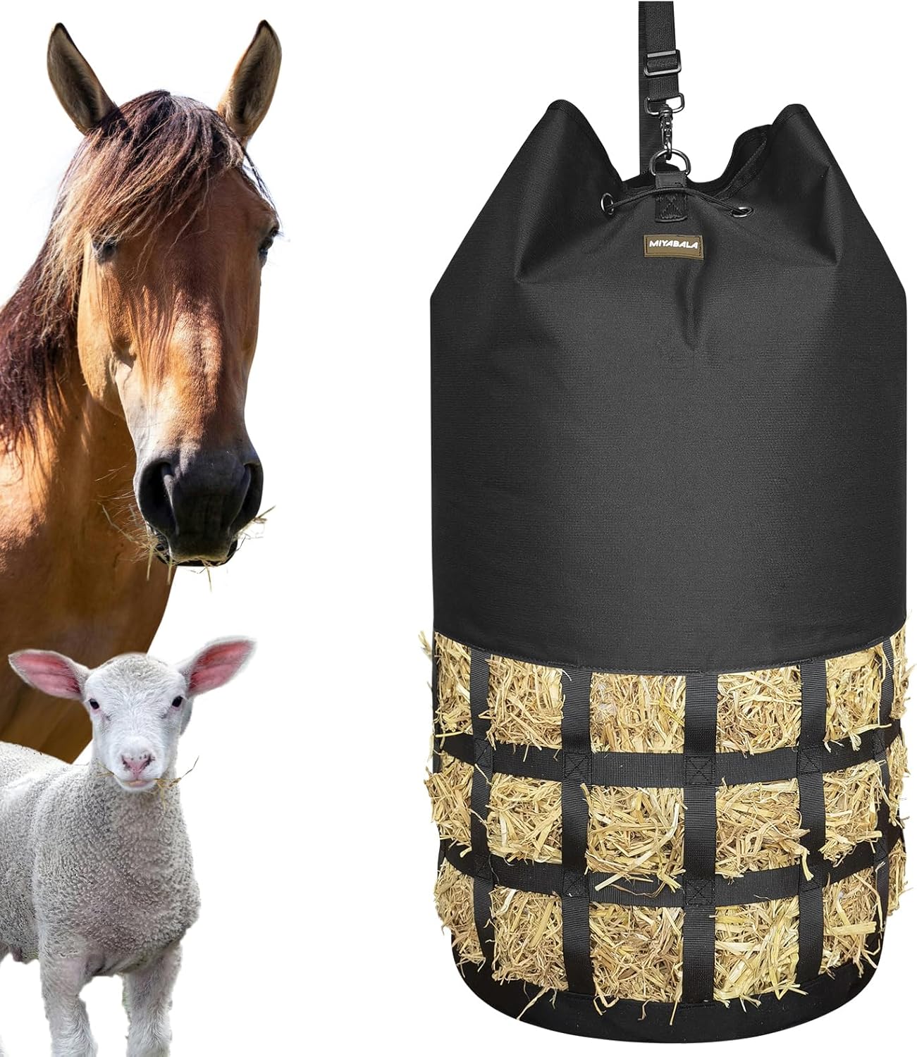 Large Slow Feed Hay Bags for Horses, Goats, and Donkeys