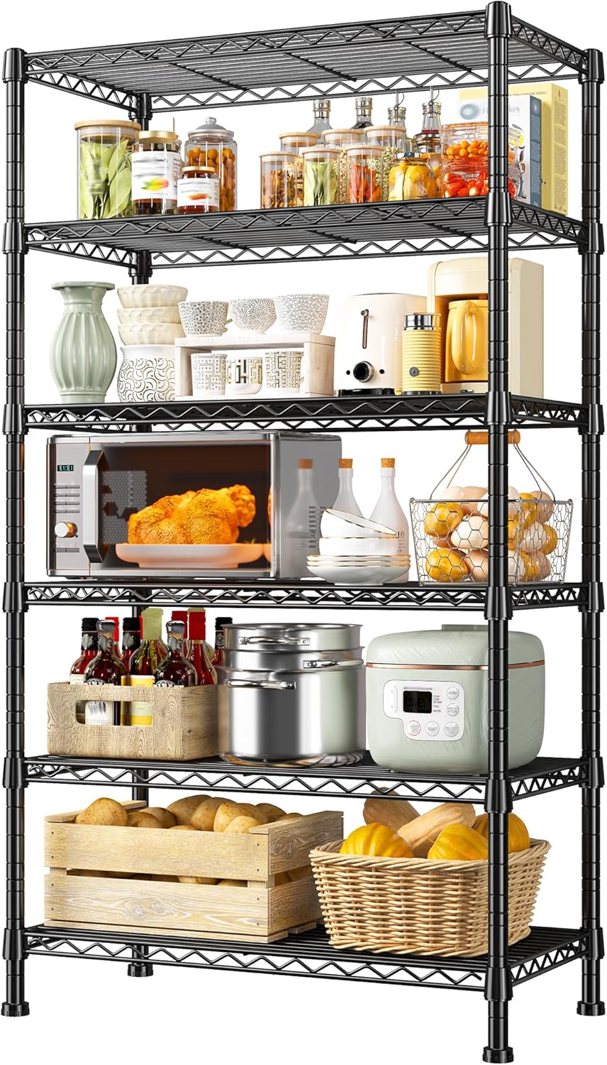 REIBII 6-Tier Storage Shelves for Heavy Duty Organization Needs