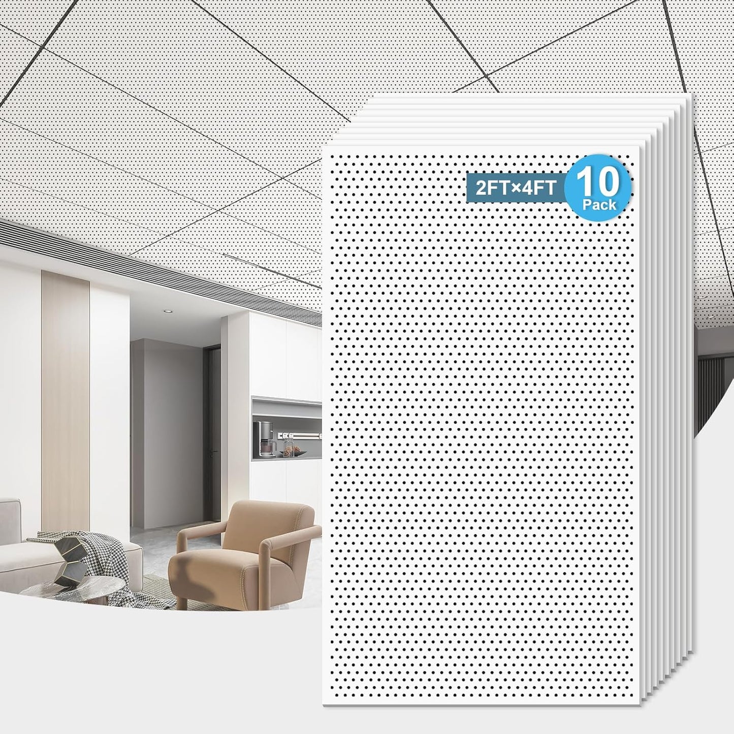 Art3d Acoustic Drop Ceiling Tiles for Soundproofing and Decor