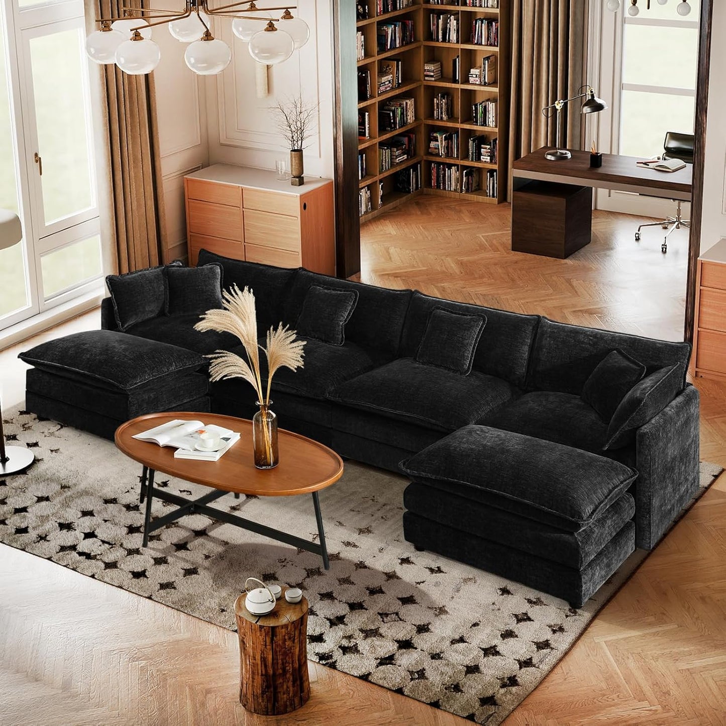 SoarFlash Chenille Sectional Sofa: Comfy L/U Shaped Couch