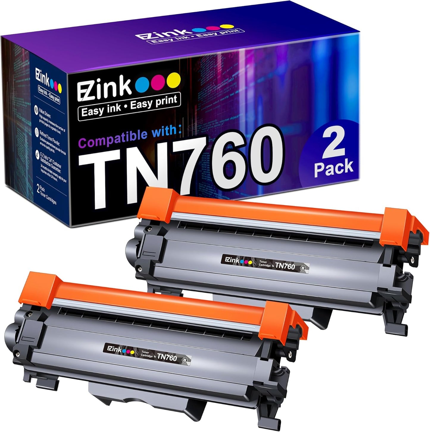 E-Z Ink TN760 Compatible Toner Cartridges for Brother Printers