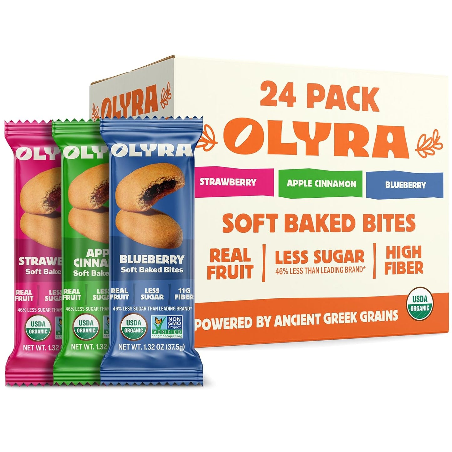 Olyra Organic Soft Baked Fruit Bars - Healthy Vegan Snacks