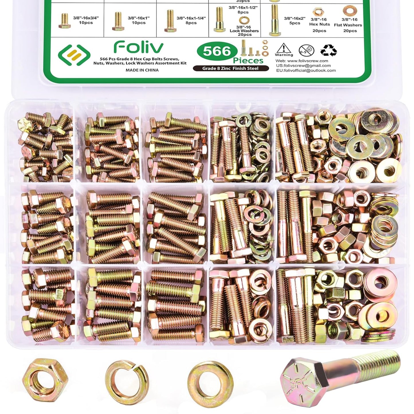 FOLIV 566Pcs Heavy Duty Bolts and Nuts Assortment Kit Review
