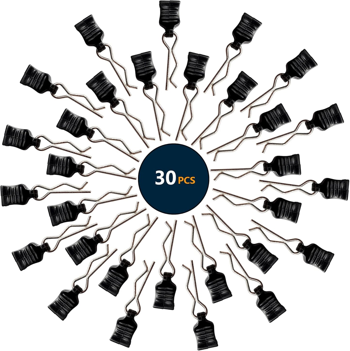 30 Universal RC Body Clips w/ Pull Tabs - Easy Assembly for Various RC Cars!