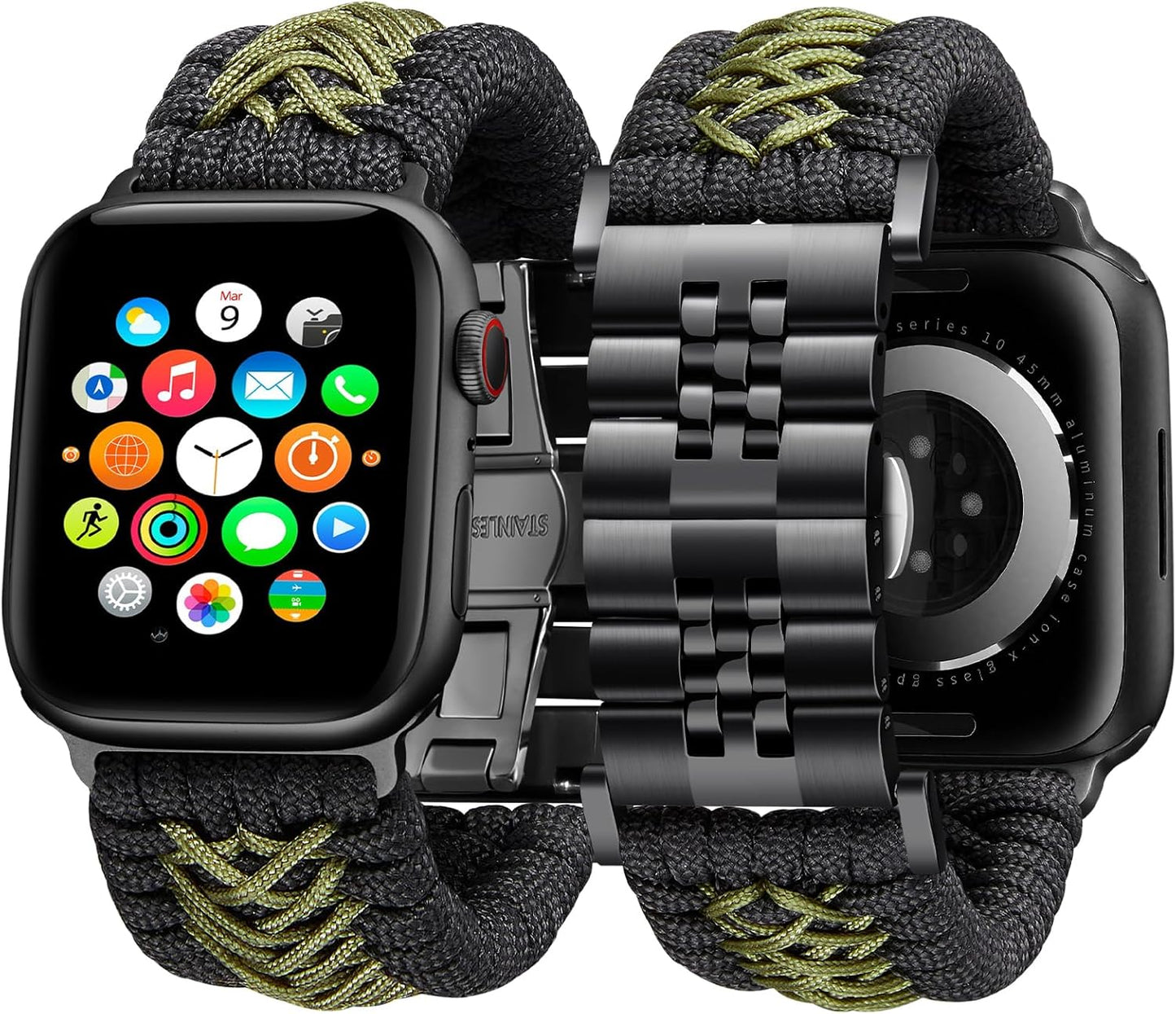 BINLUN Braided Paracord Apple Watch Band for All Models 38-49mm