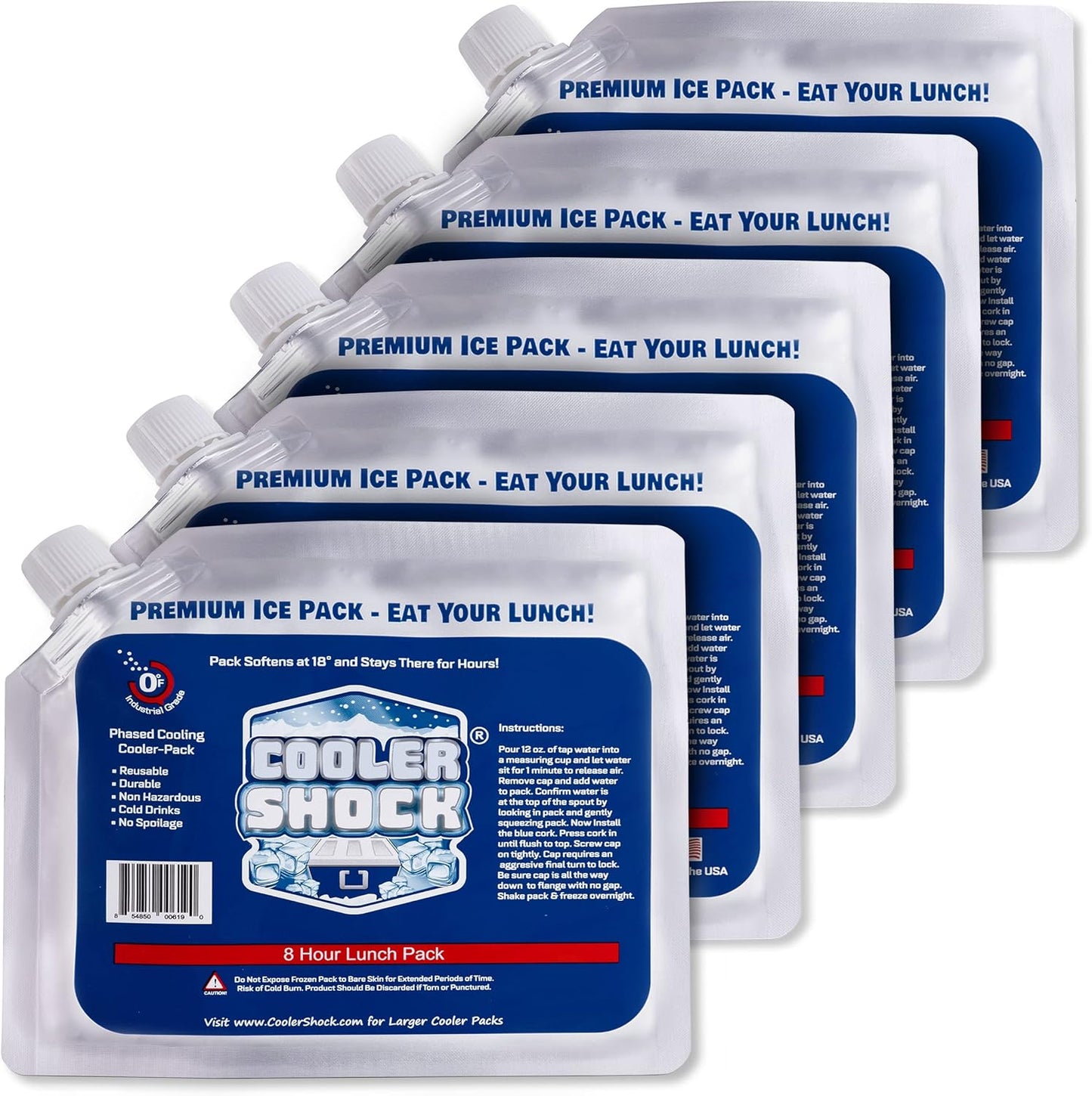 Long Lasting Reusable Ice Packs by Cooler Shock