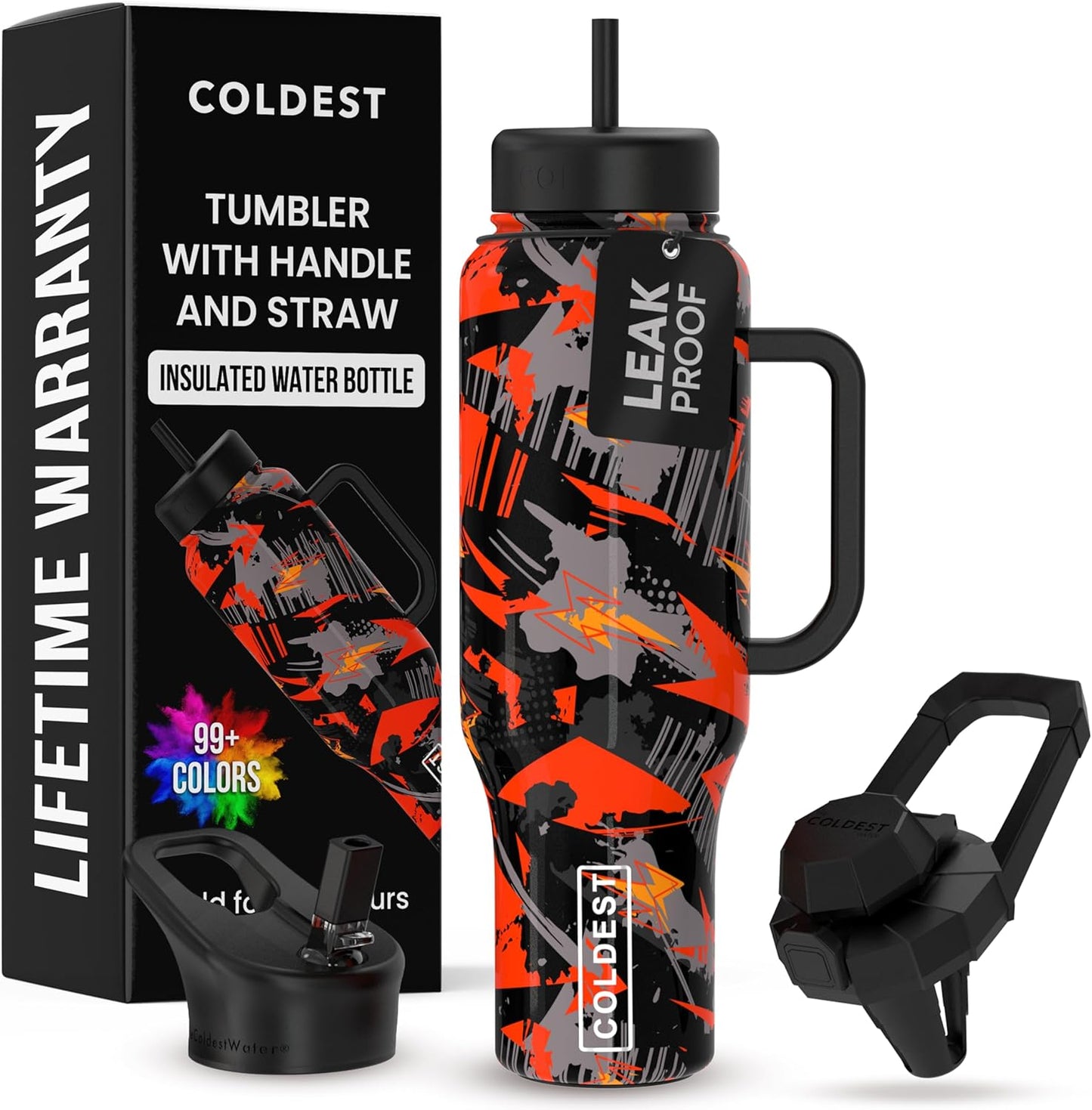 Coldest Tumbler with Handle and Straw - 100% Leak Proof Insulated