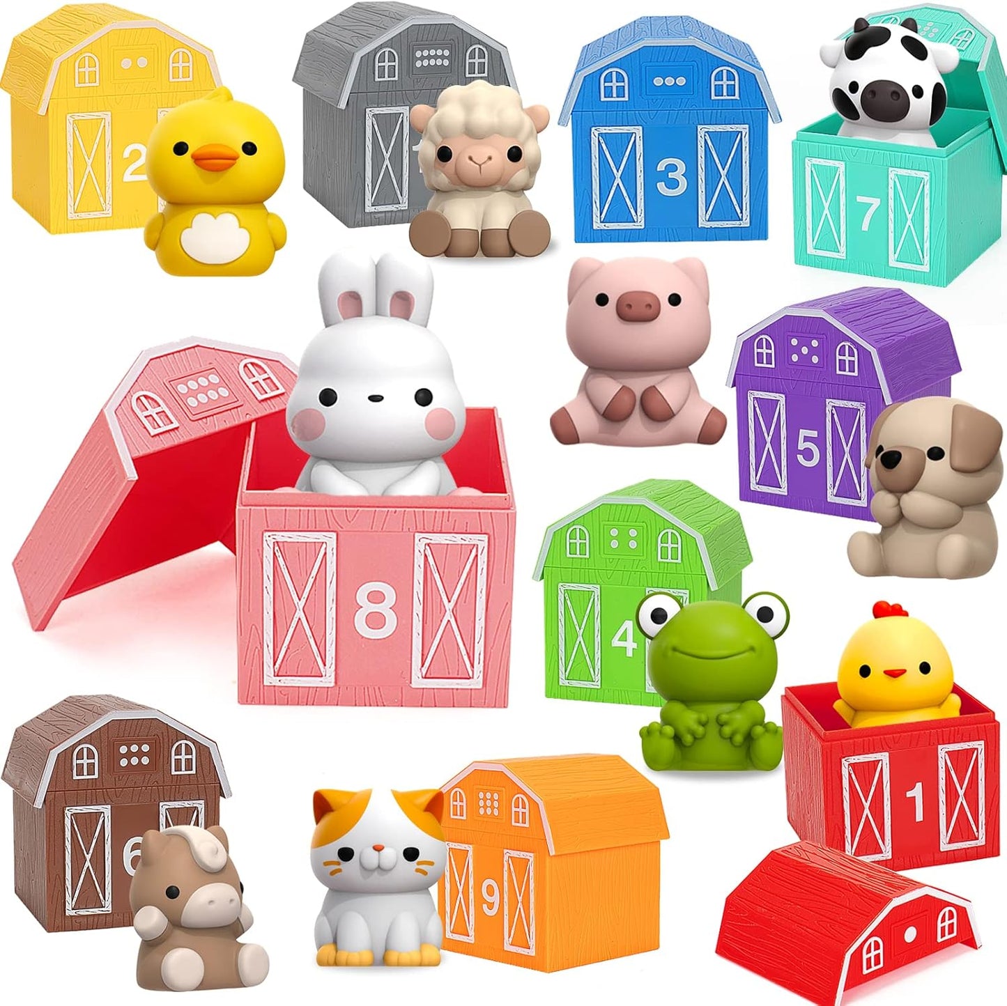 Montessori Farm Animals Learning Set - Fine Motor Games for Toddlers