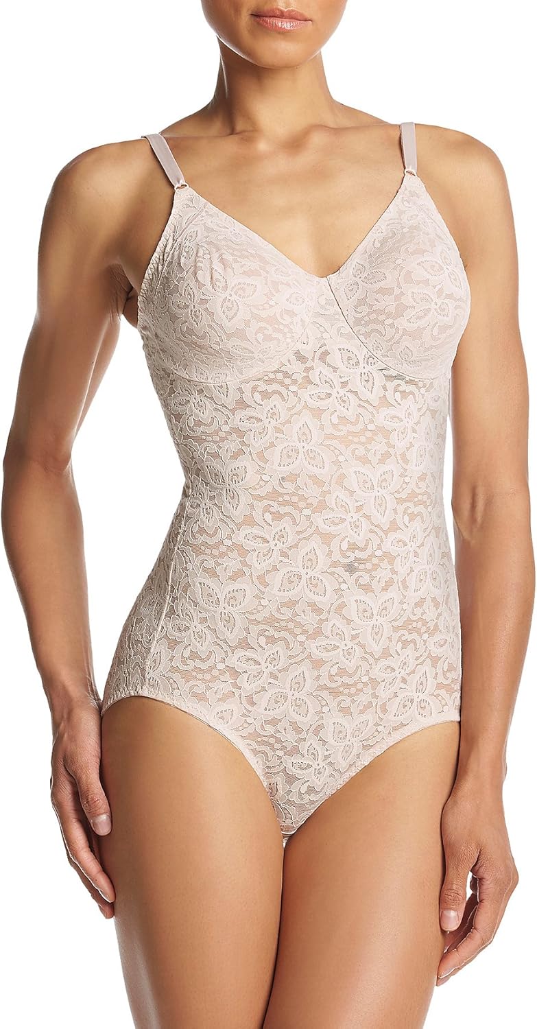 Bali Lace Body Shaper with Built-in Underwire Bra for Comfort
