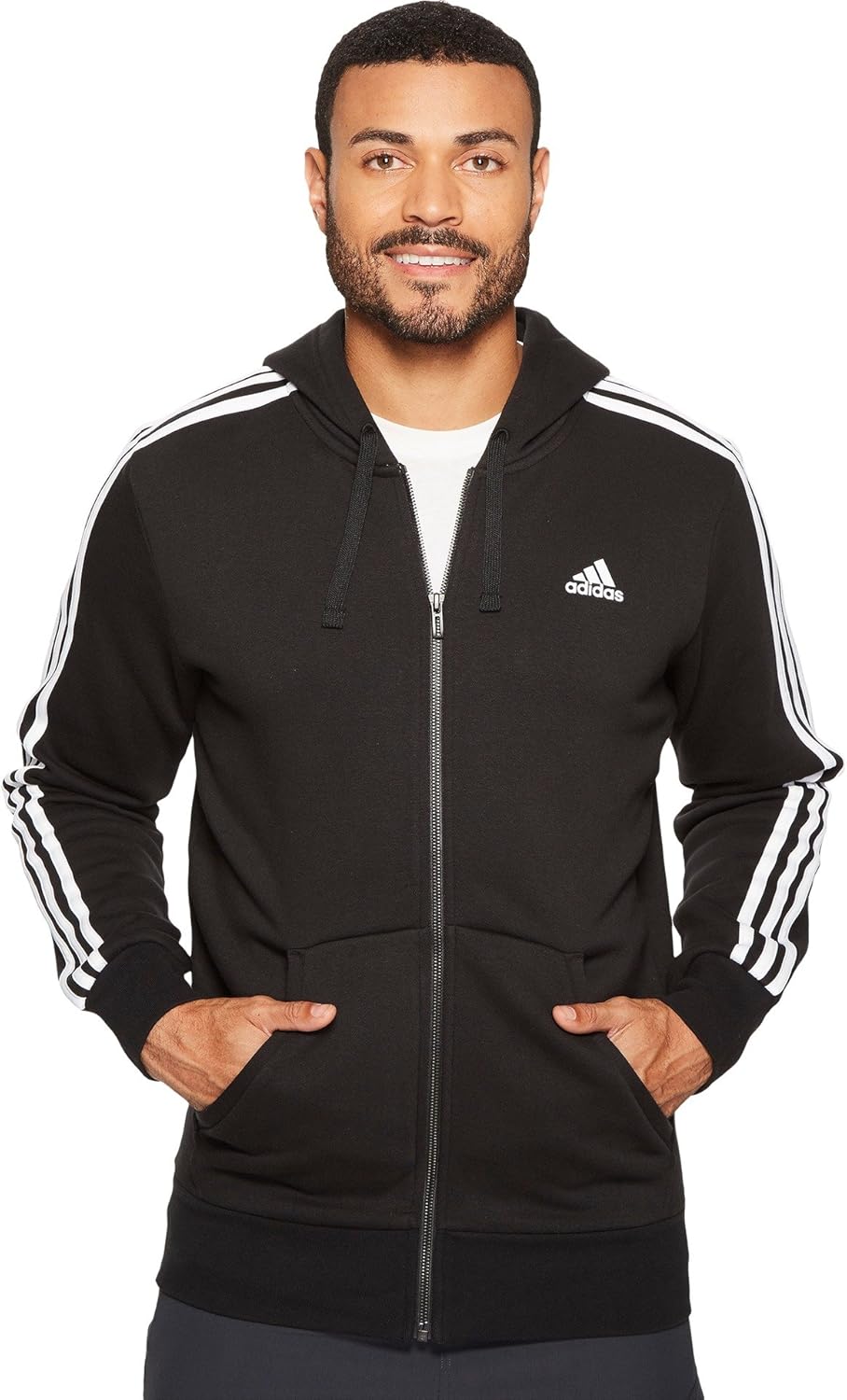 adidas Men's 3-Stripe Full Zip Fleece Hoodie - Keep Warm in Style