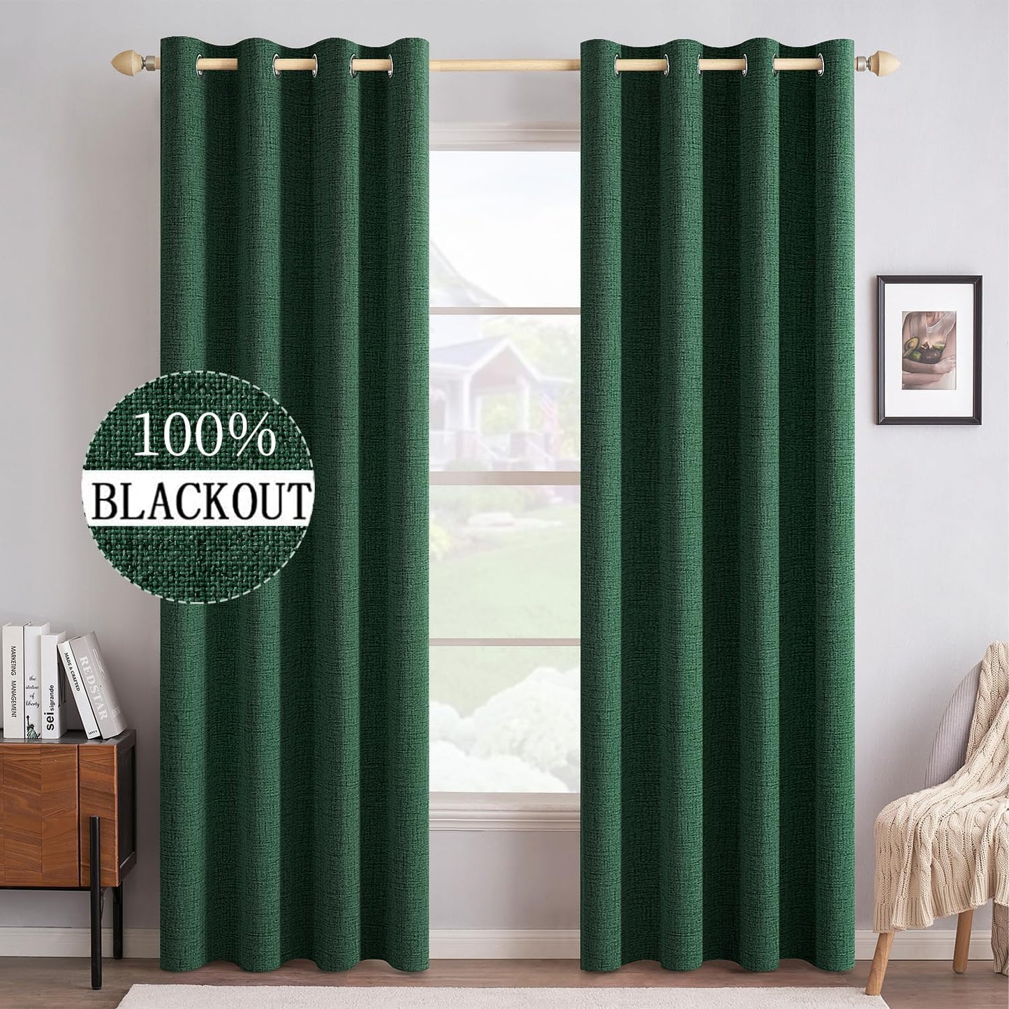 MIULEE Blackout Curtains for Bedroom 100% Thermal Insulated
