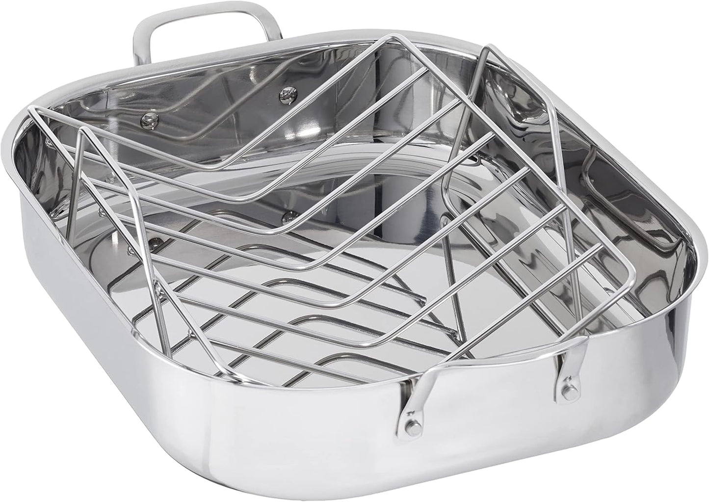 Stainless Steel Rectangular Roasting Pan with Rack for Cooking