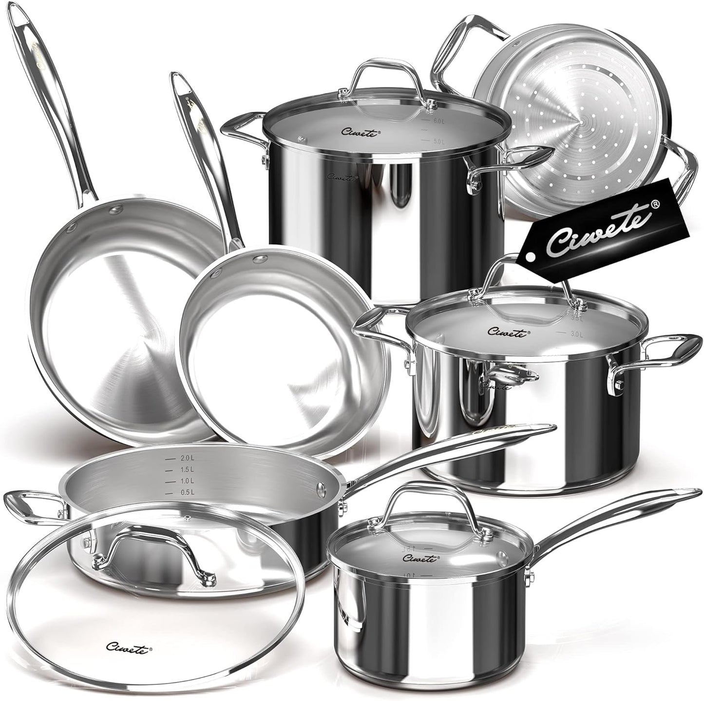 Tri-Ply Stainless Steel Pots and Pans Set for Every Kitchen