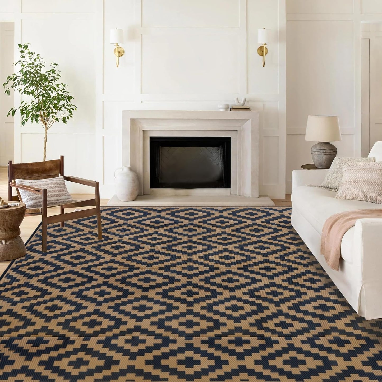 SAND MINE Reversible Mats for Outdoor and Indoor Use, 8ft x 8ft