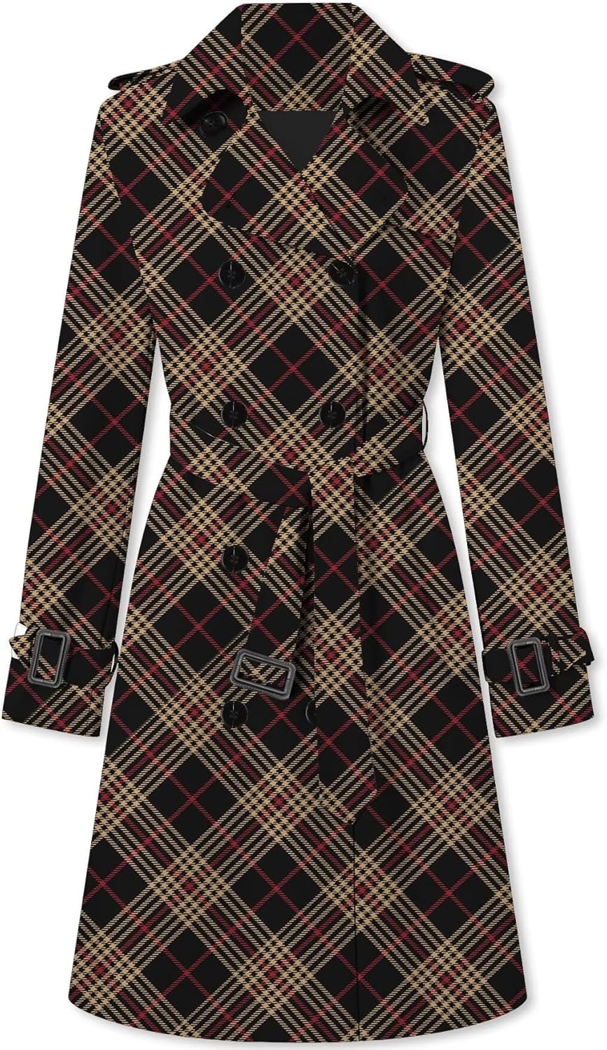 Double Breasted Waterproof Trench Coat for Women - Stylish Overcoat