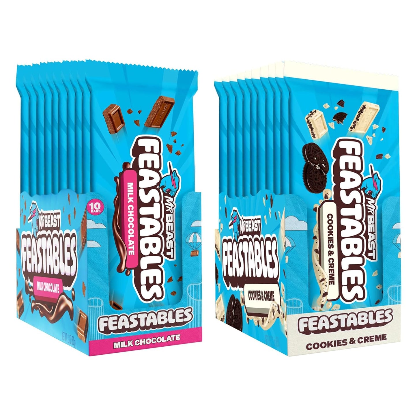 Feastables Milk & Cookies Pack - King Size Chocolate Bars