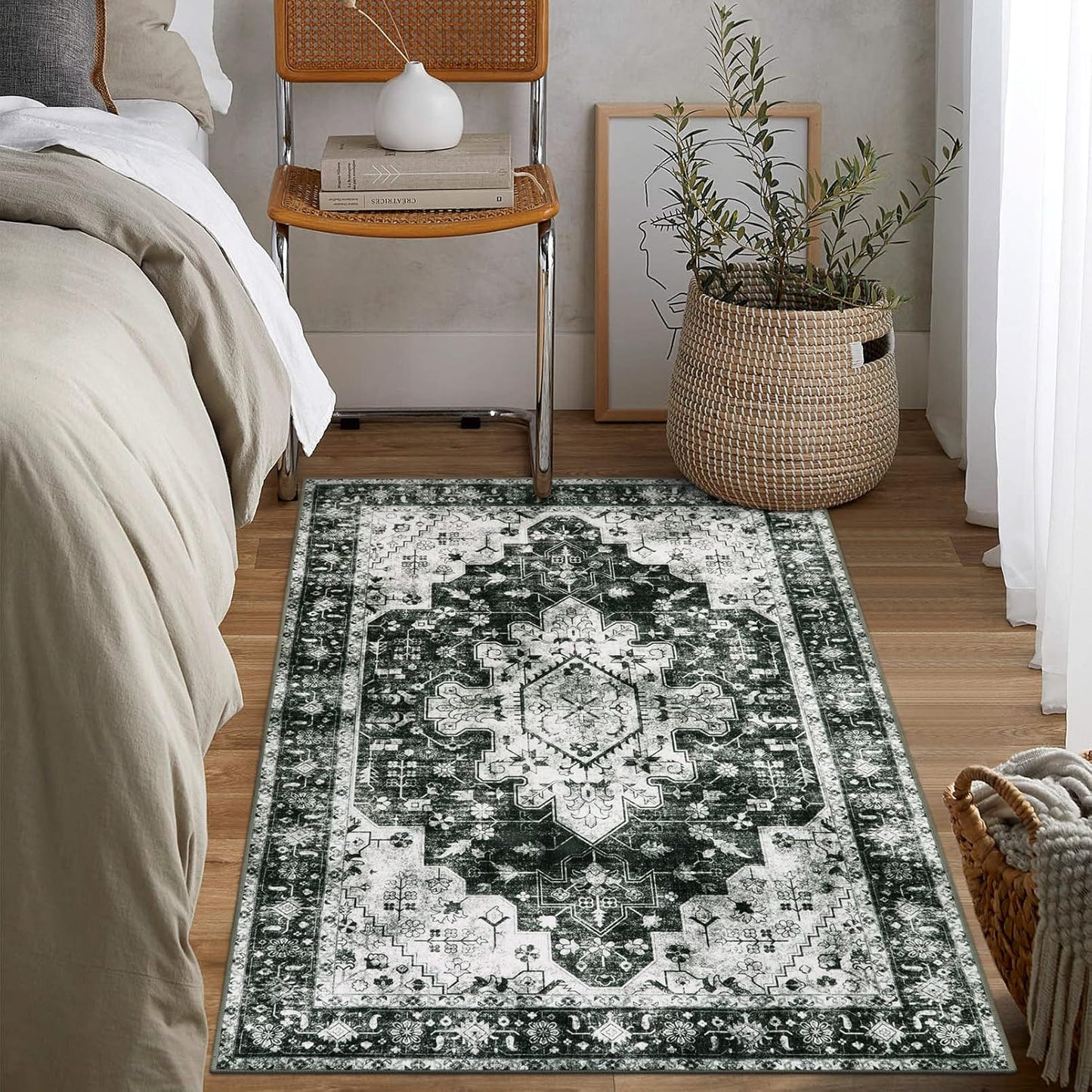 Moynesa Ultra-Thin Washable Vintage Area Rug for Every Space