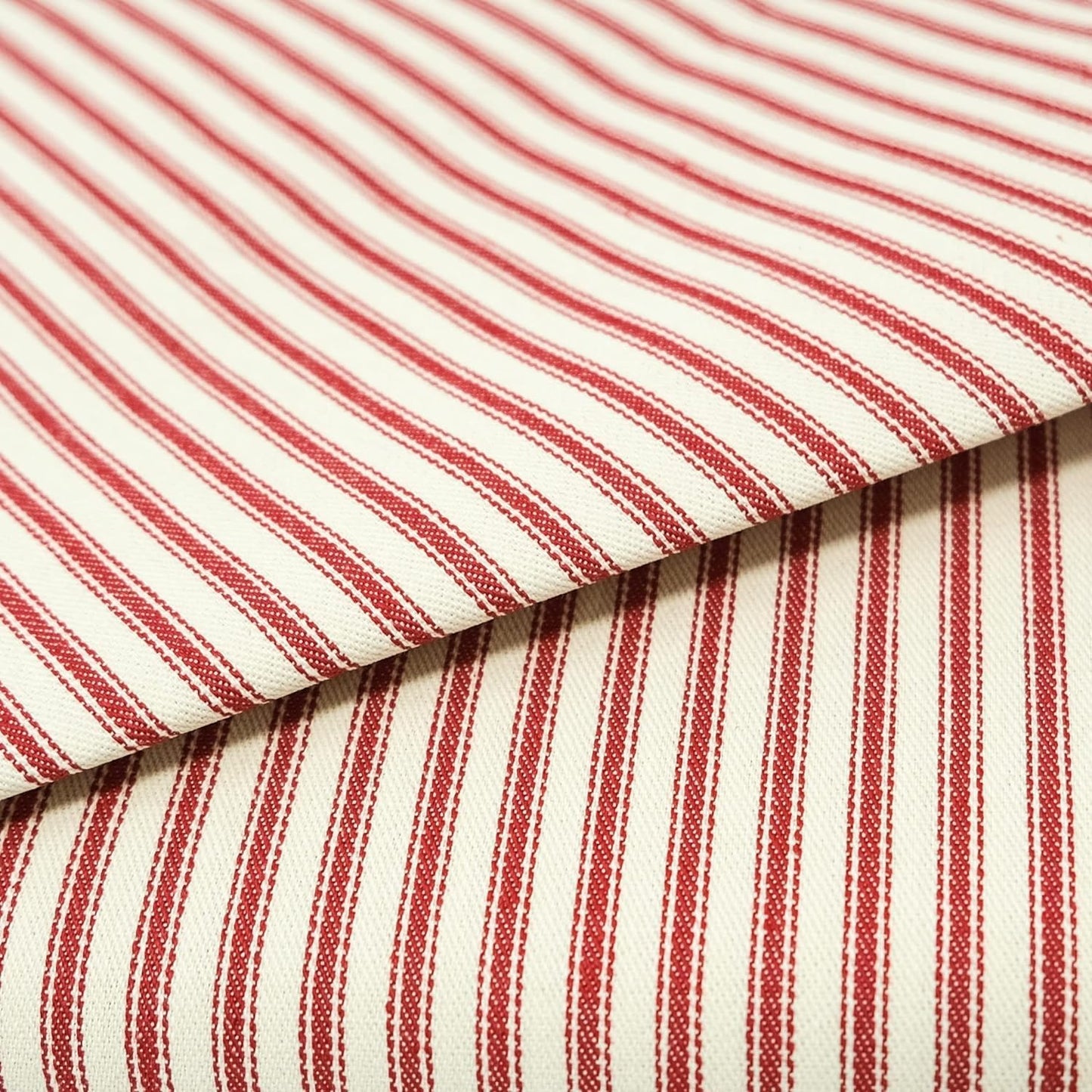 Roc-lon 100% Cotton Woven Ticking Striped Red Fabric 5 Yards