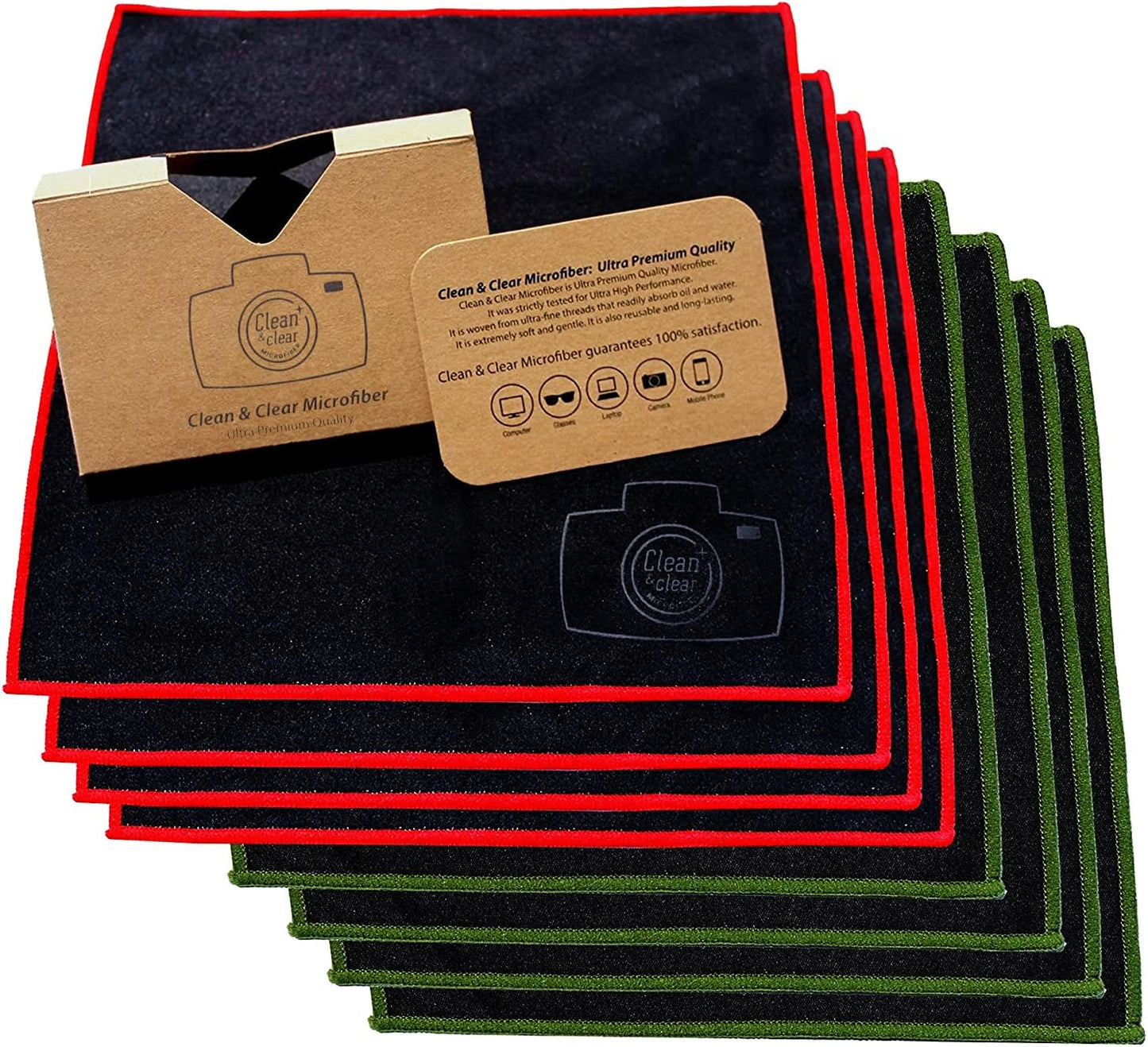 8 Pack XL Microfiber Cloths - Ultimate Lens Care