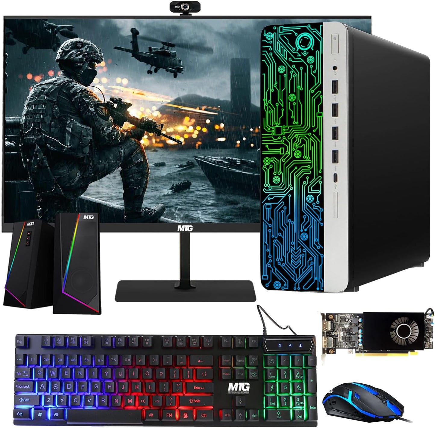 HP G3 Gaming Desktop PC with 24 Inch Monitor and RGB Gear