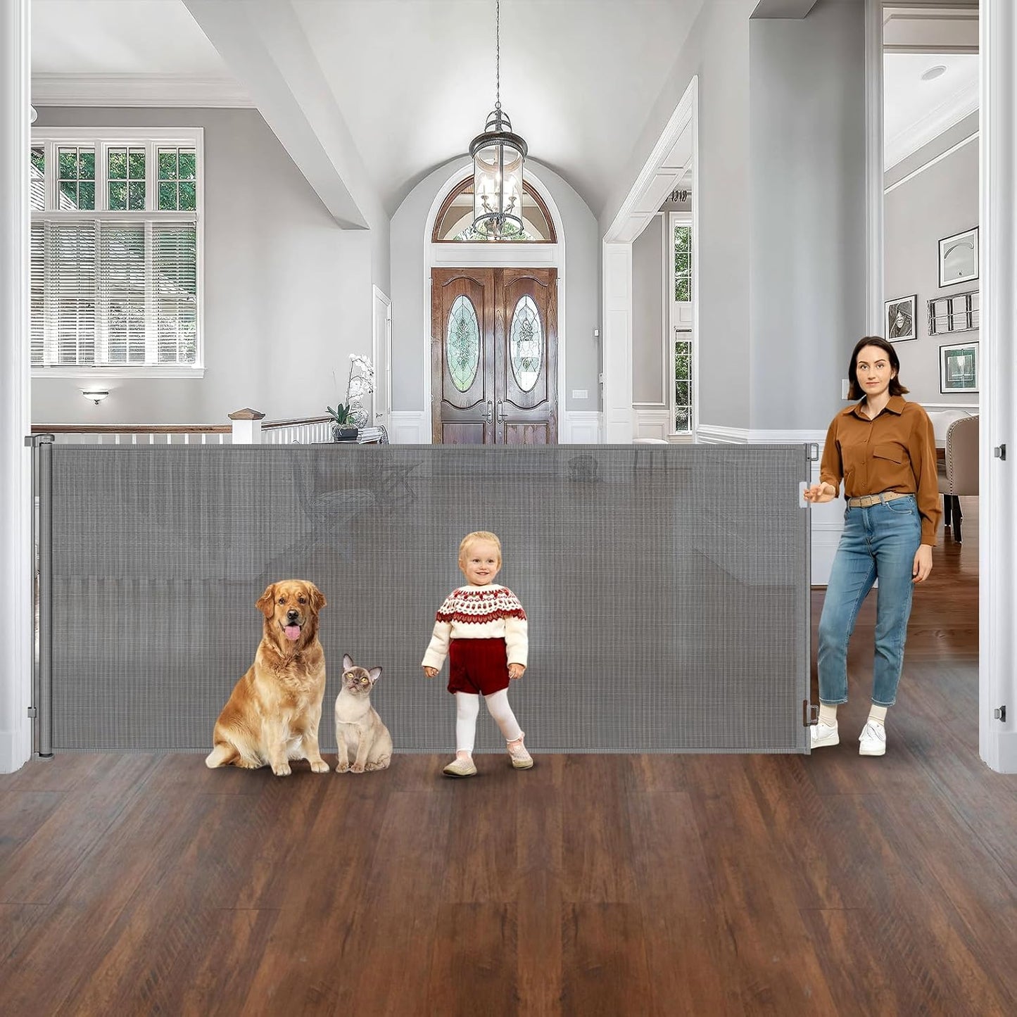 Retractable Baby Gate 48 Tall 145 Wide for Large Openings