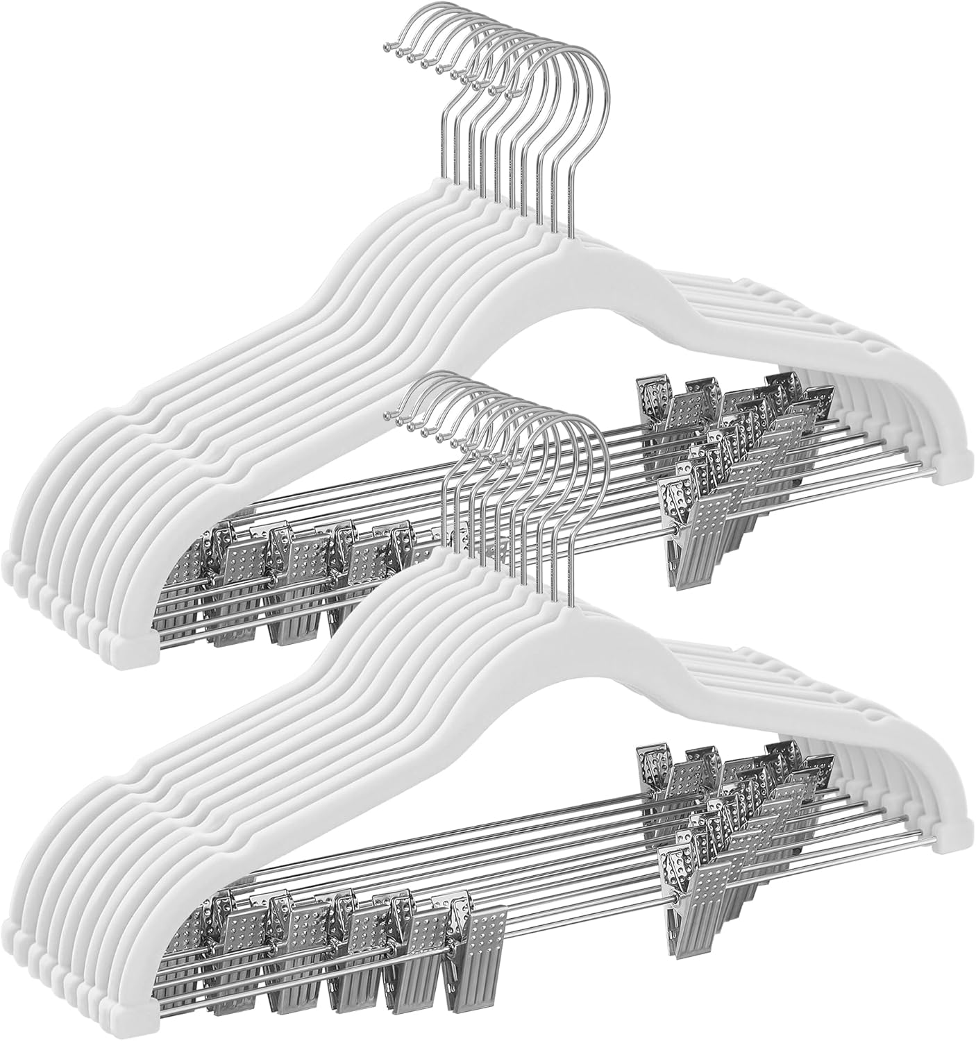 SONGMICS Velvet Hangers 20-Pack for Pants and Skirts, Space-Saving