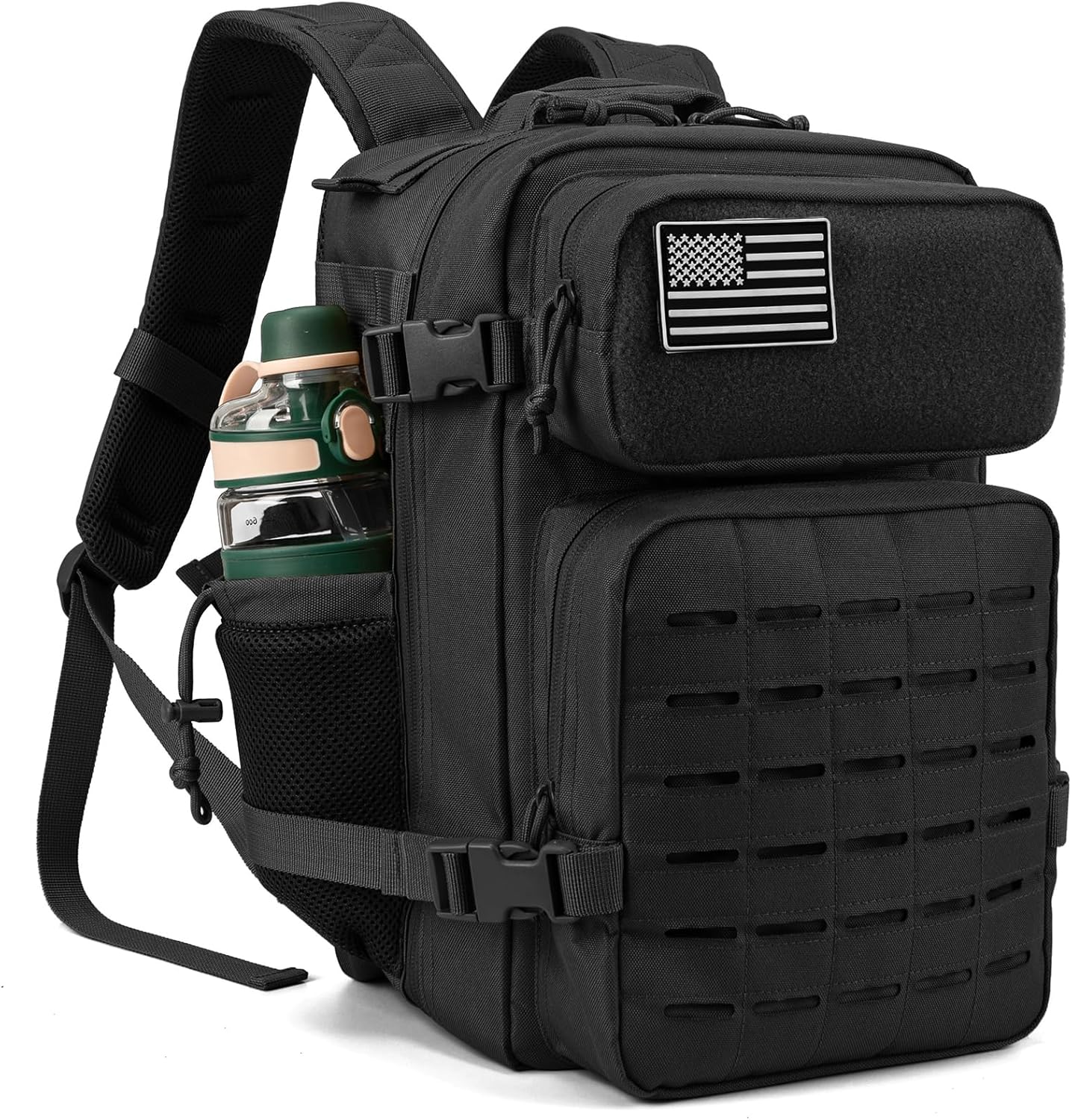Military Tactical Backpack - 3-Day Bug Out Bag with Bottle Holder