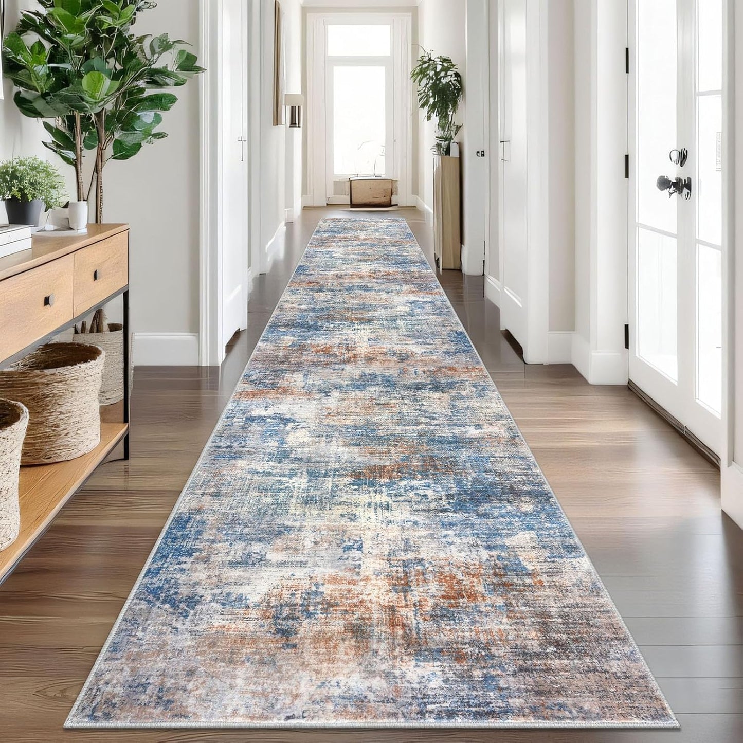 IOHOUZE Abstract Runner Rug 3x18 Ft for Hallways and Kitchens