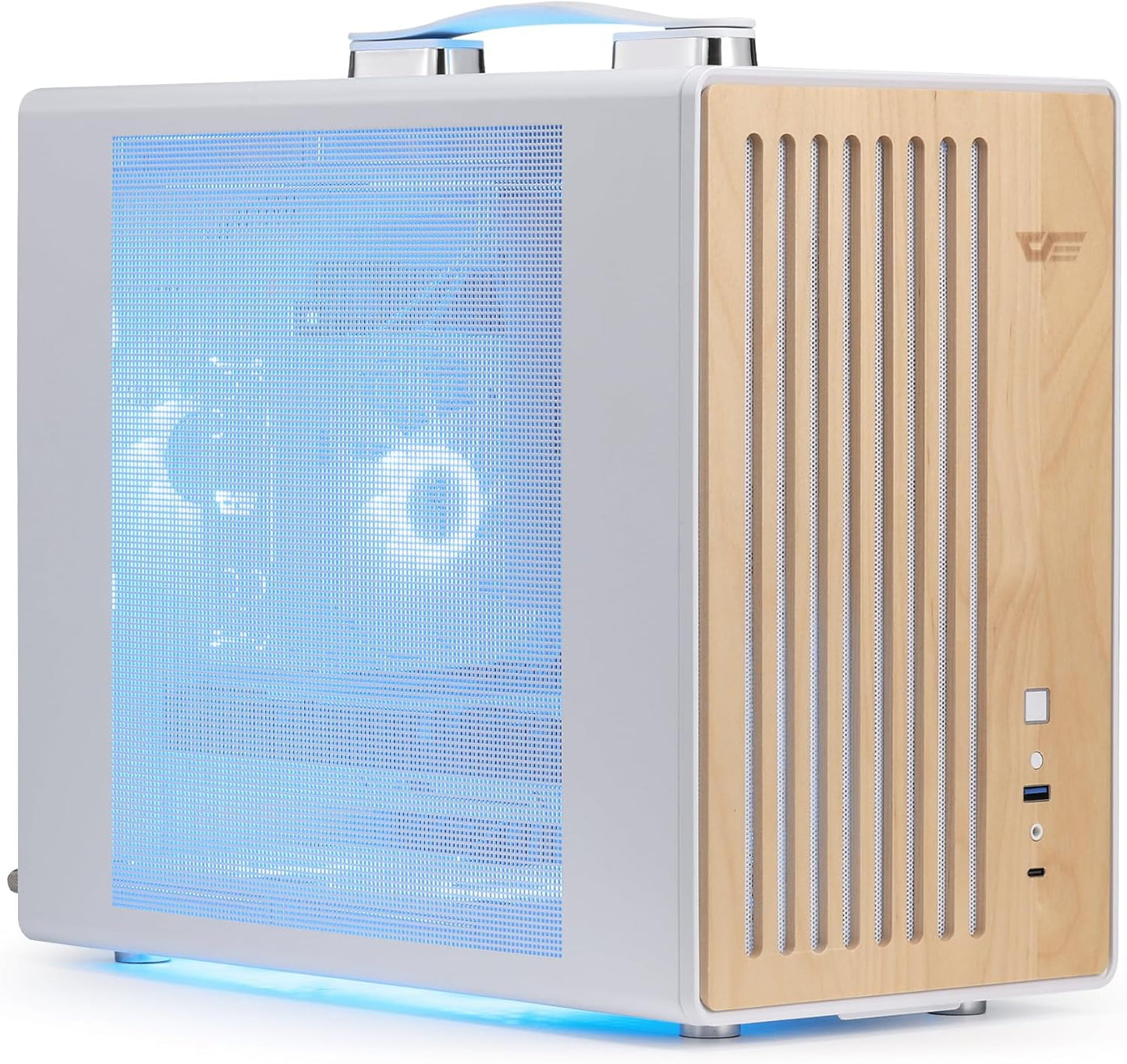 darkFlash WD200 Portable Micro-ATX PC Case with Walnut Wood
