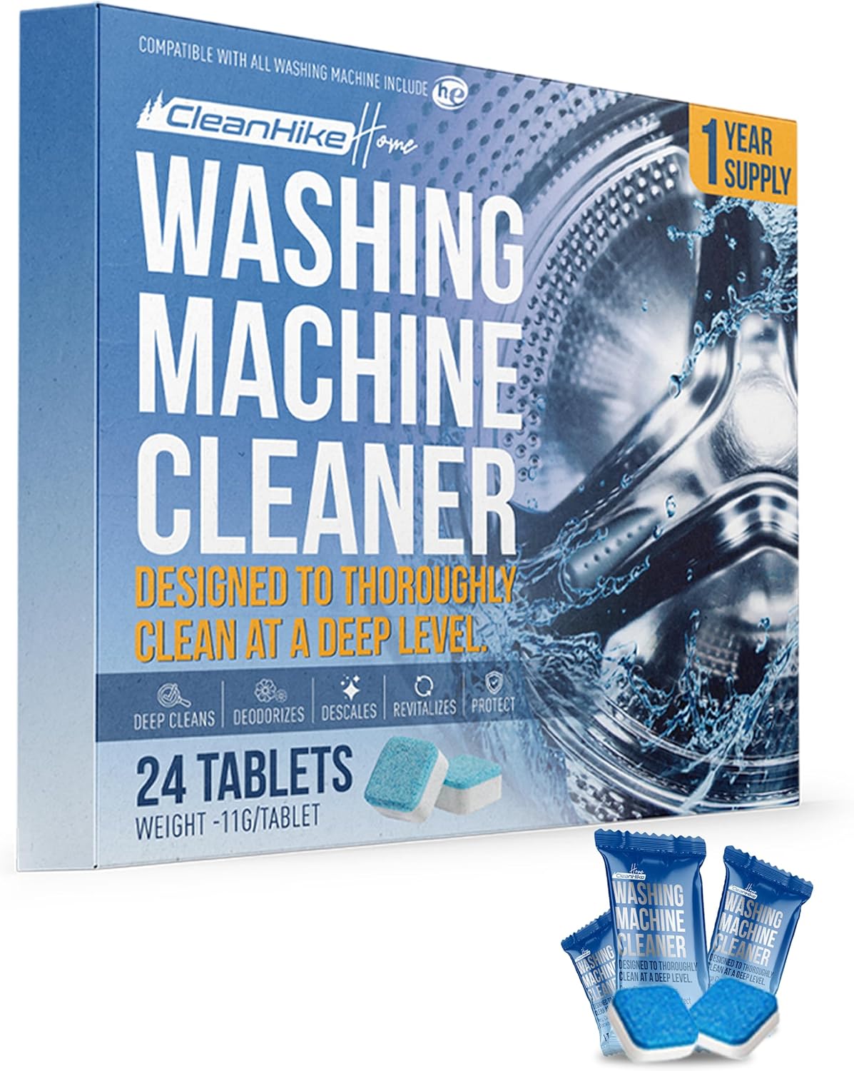 CleanHike: Eco-Friendly Washer Cleaner Tablets
