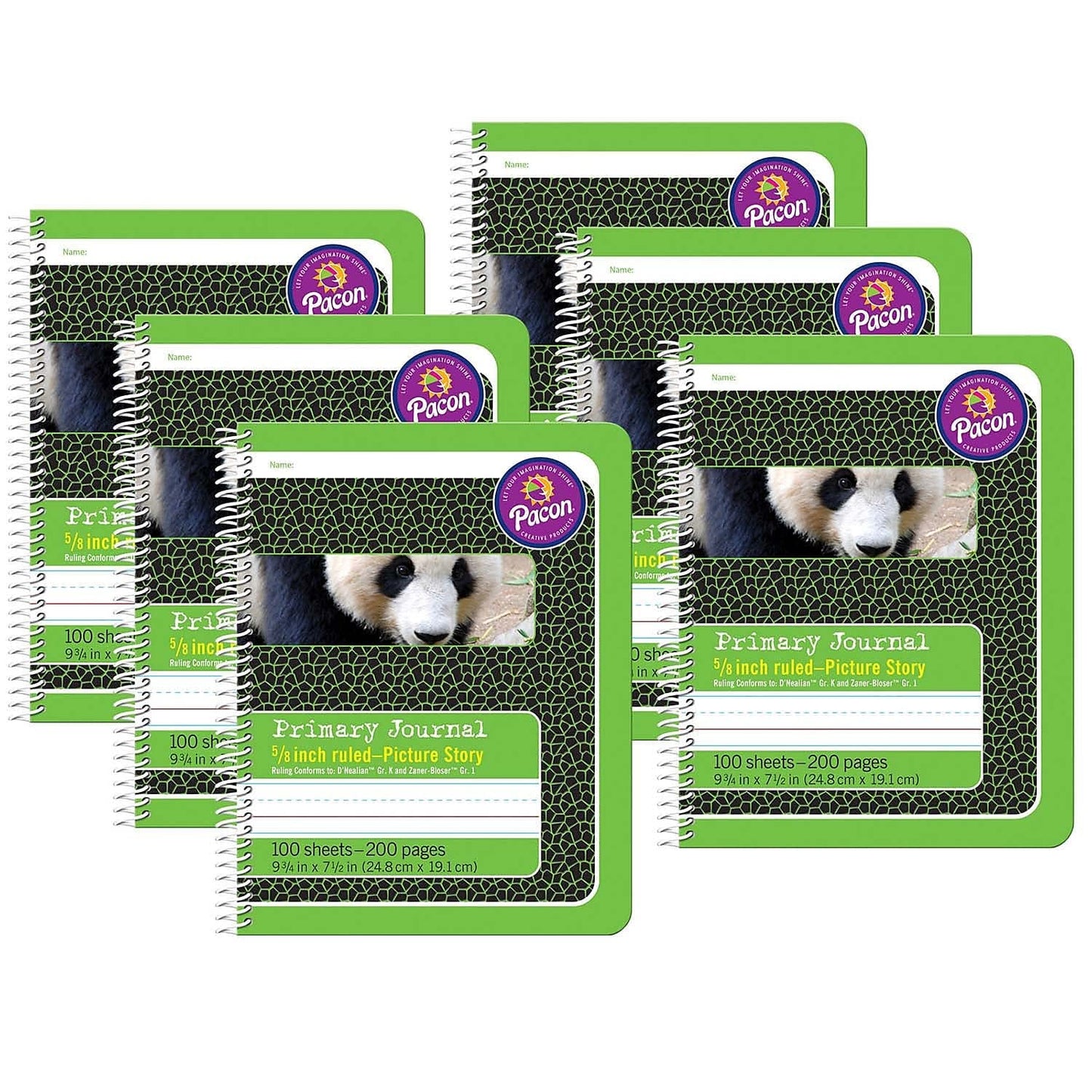 Pacon Primary Composition Books - Pack of 6, Picture Story Ruled, 100 Sheets