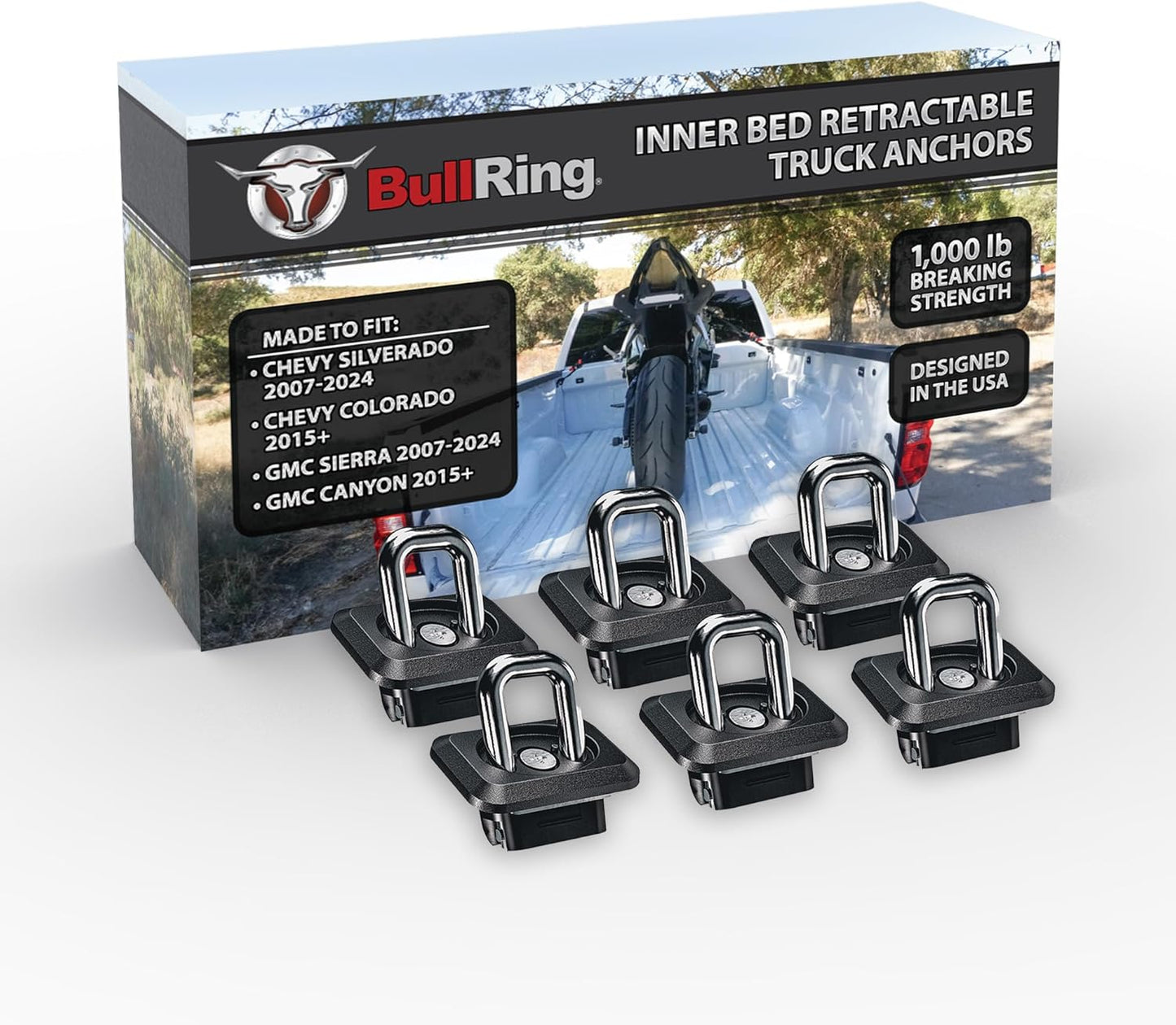 Bull Ring Inner Bed Retractable Tie Down Anchors for Trucks