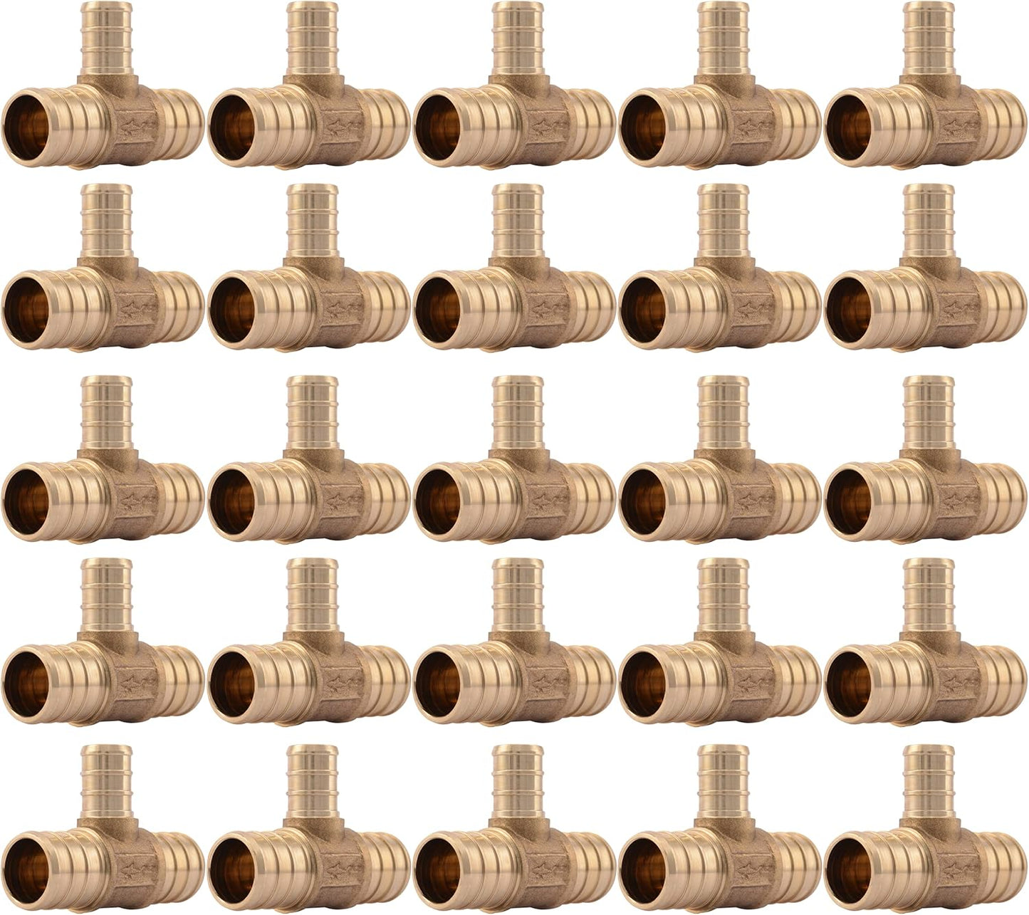 SharkBite Brass Crimp Reducing Tee for PEX Pipe Connections