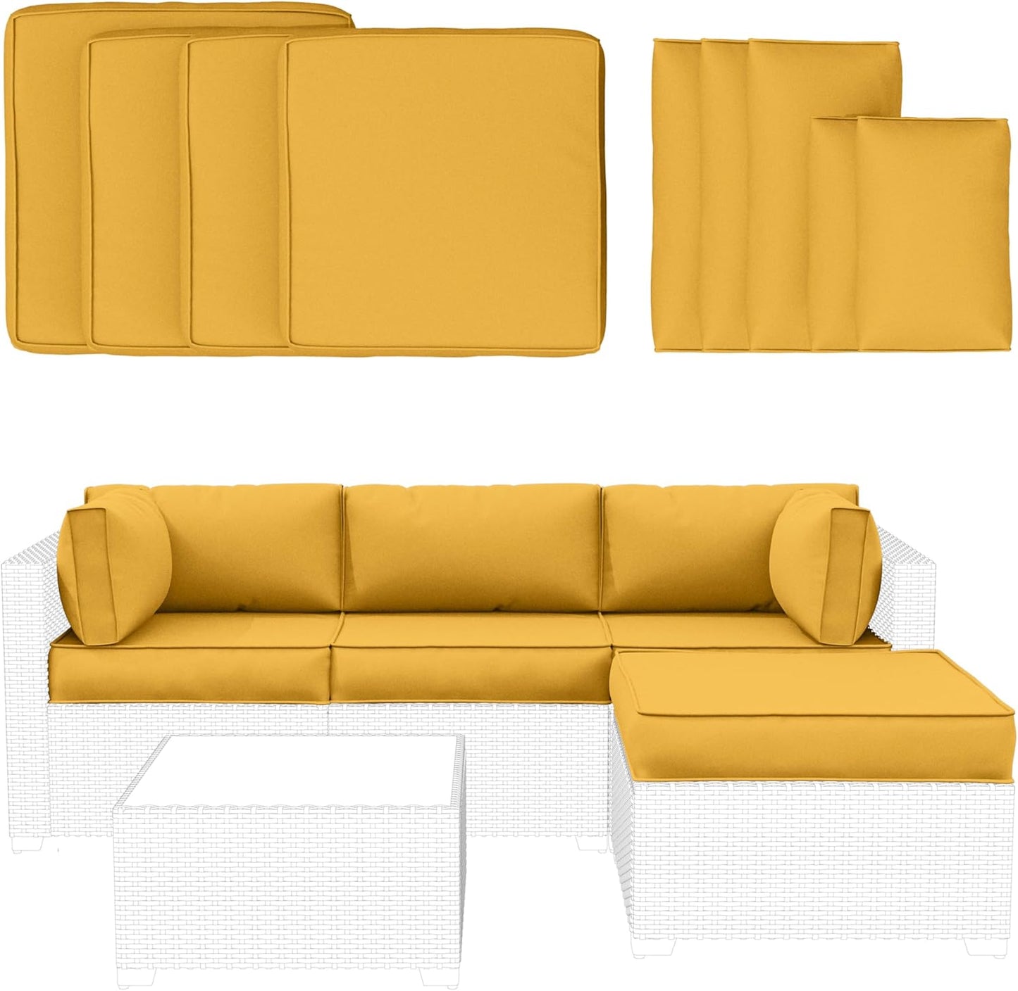 9 Pcs Outdoor Patio Furniture Cushions Covers Replacement Set