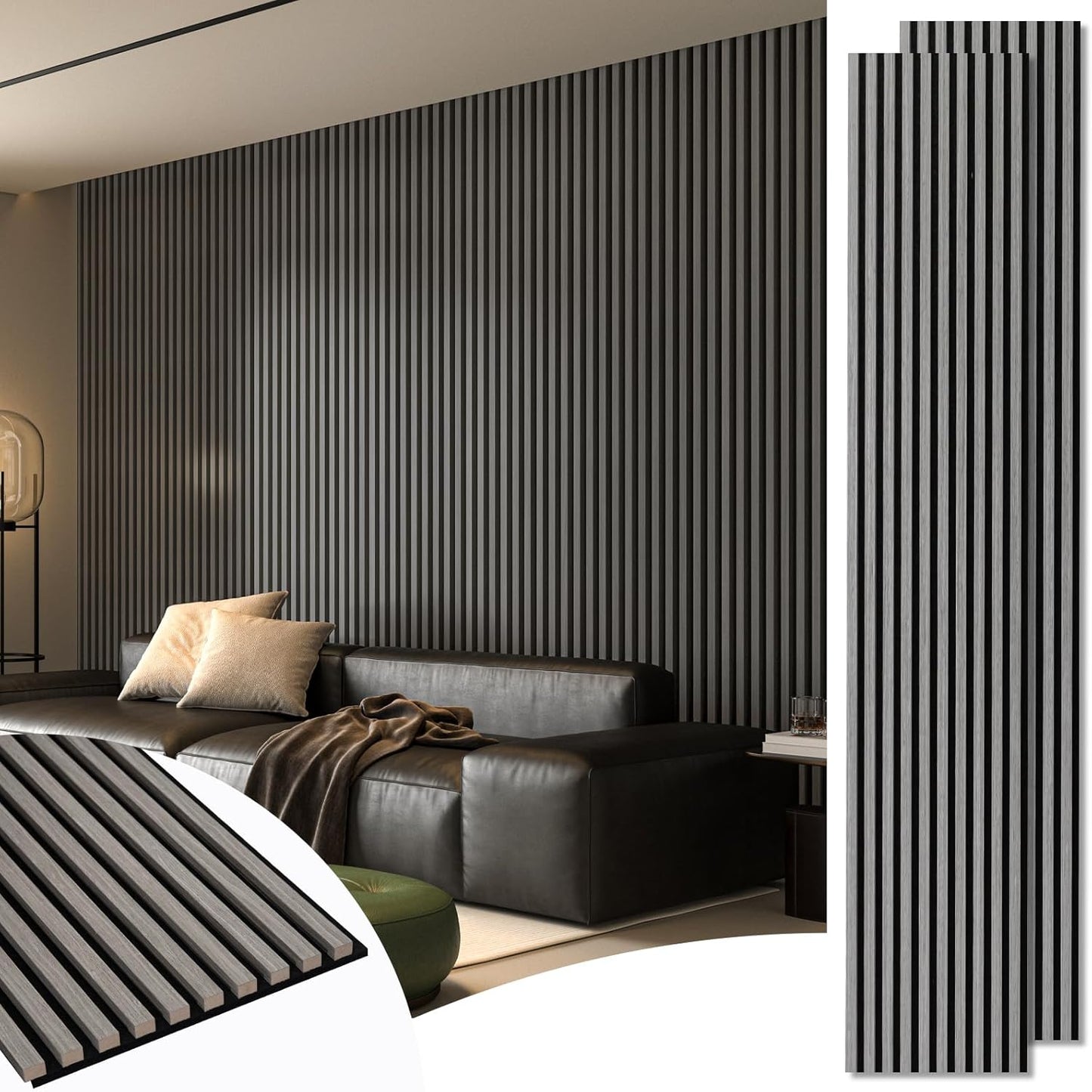 Acoustic Wood Panels for Wall and Ceiling - Smoky Oak 2-Pack