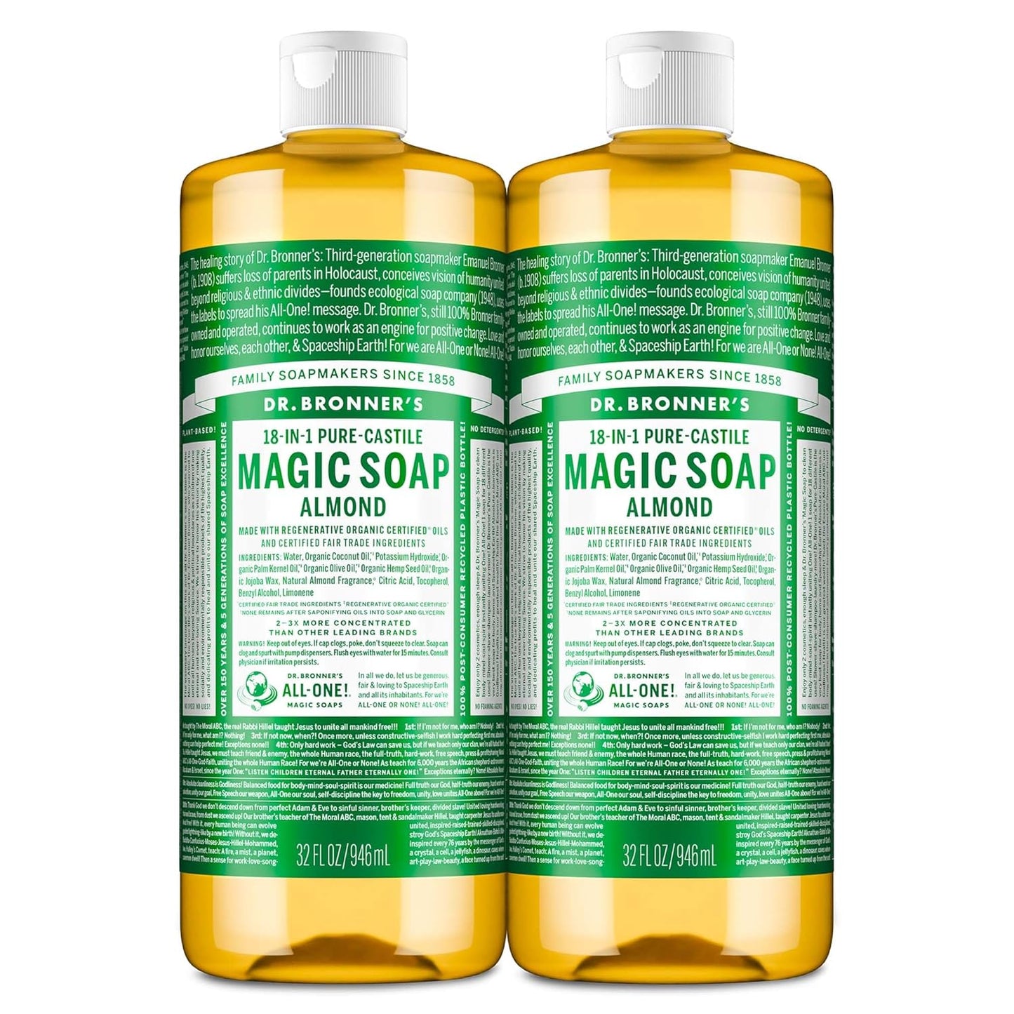 Dr. Bronner's Pure-Castile Magic Liquid Soap for All Uses