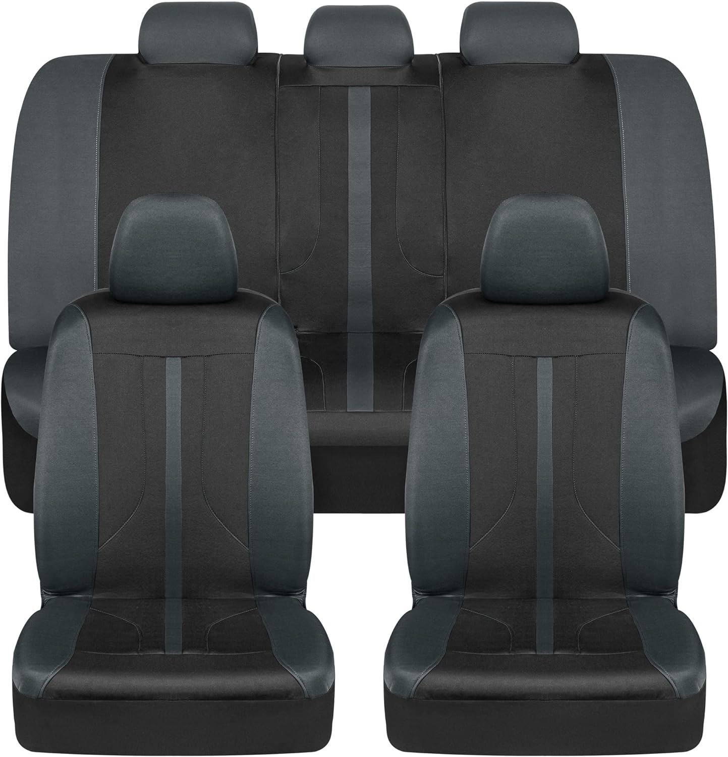 BDK OmniFit Gray Seat Covers: Full Set, Hooded Bench - Interior Upgrade