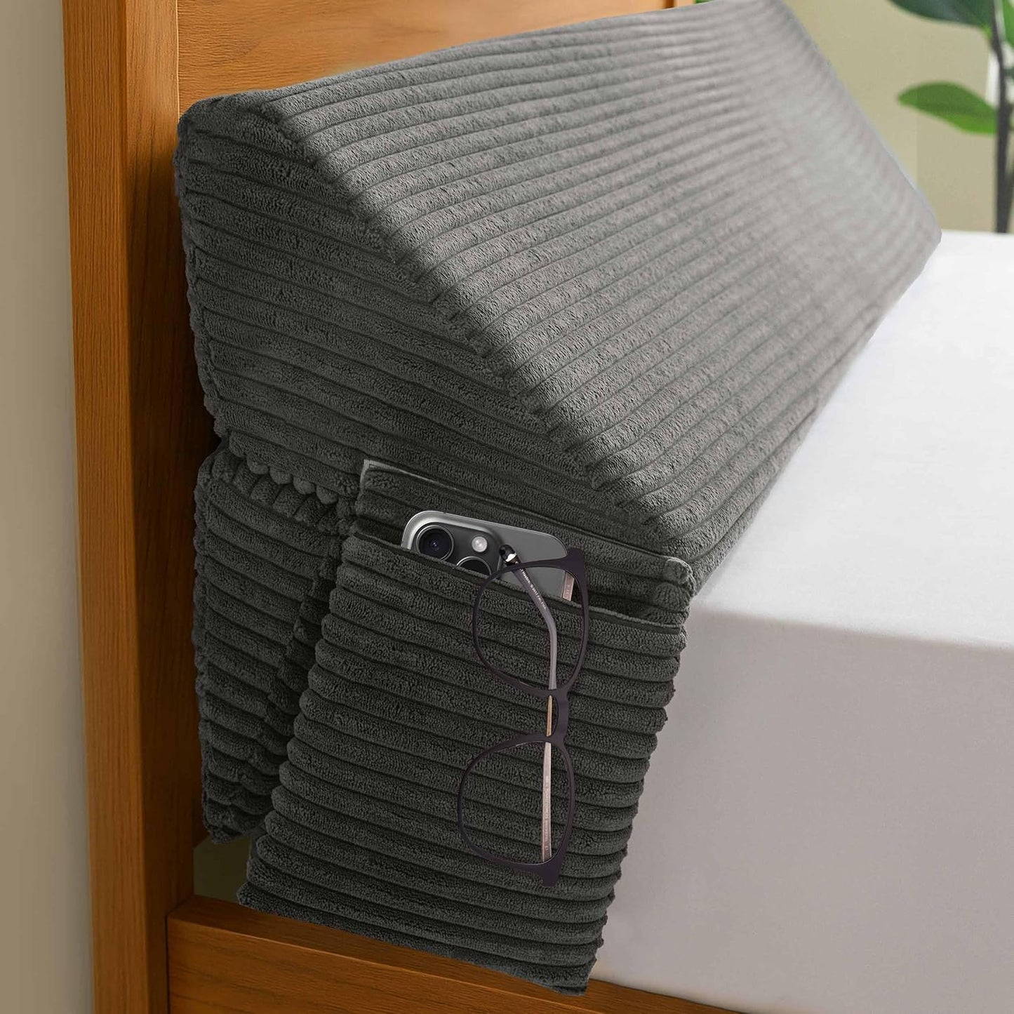 HIGOGOGO King Size Wedge Pillow for Headboard Gap Filler