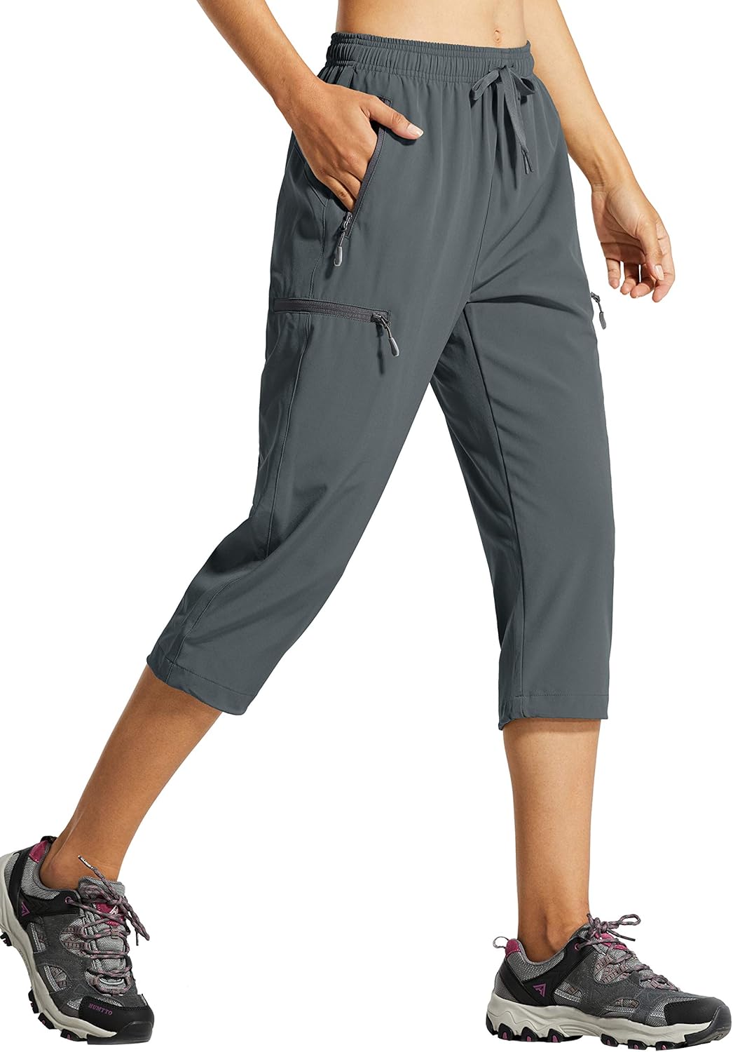 Libin Women's Capri Pants Lightweight Quick Dry Cargo Hiking Capris