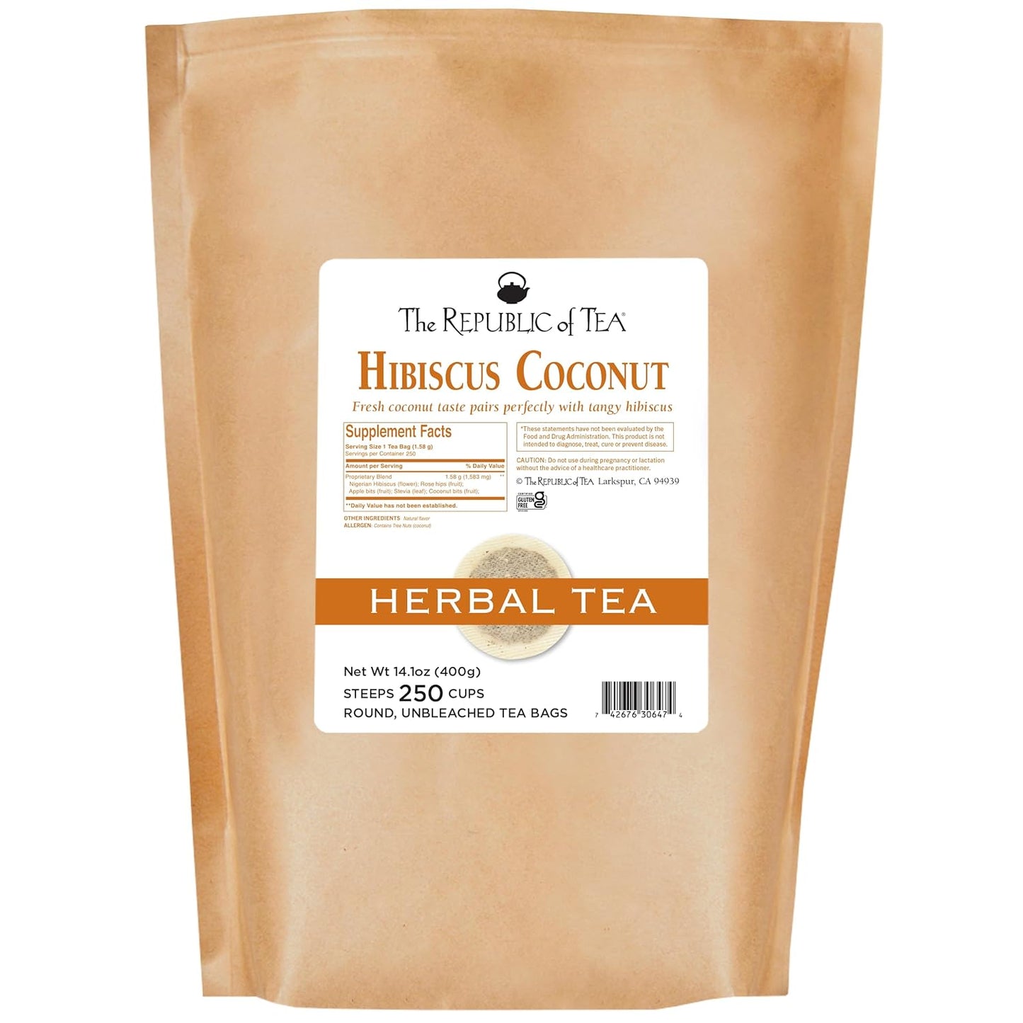 Hibiscus Coconut Superflower Herbal Tea for Refreshing Moments