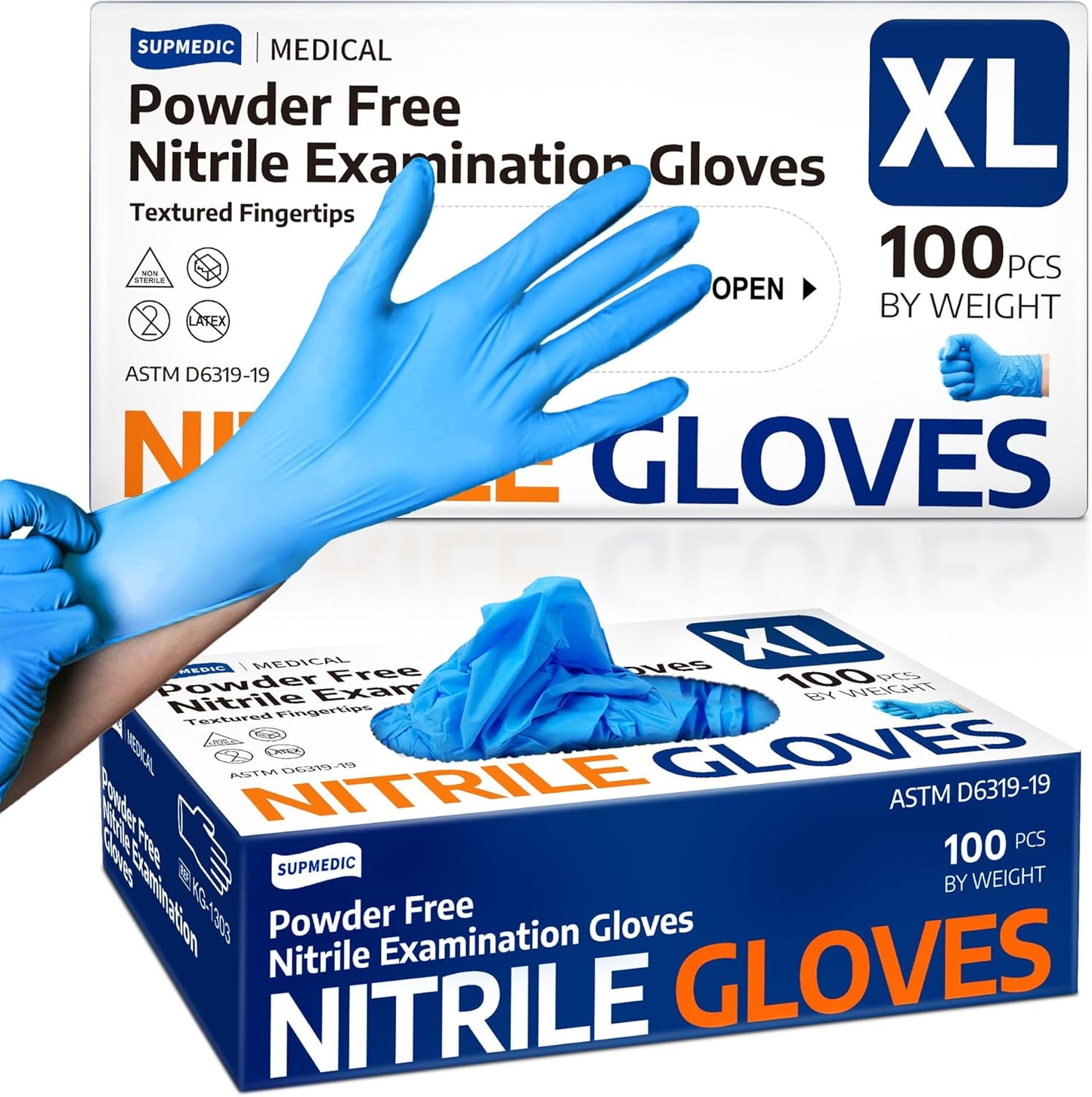 Food Safe Disposable Nitrile Gloves, 100 Pcs