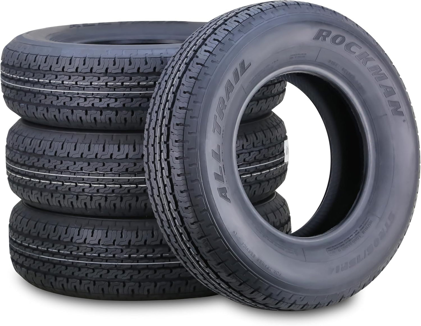 ROCKMAN Trailer Tire ST205/75R14 8-Ply Load Range D for Safety