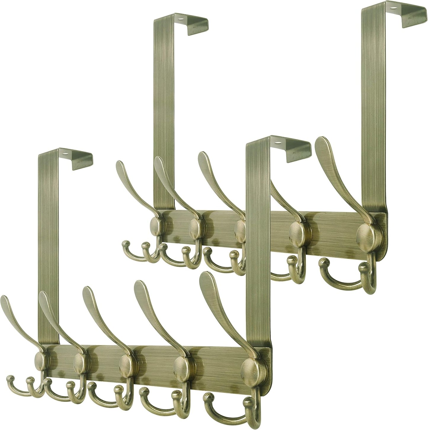 SKOLOO Over The Door Hook with 5 Triple Hooks for Coats