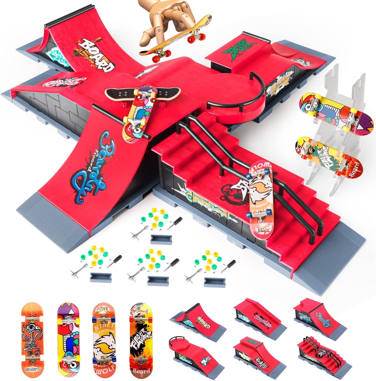 6-in-1 Finger Skateboard Ramps Set for Endless Fun and Skills