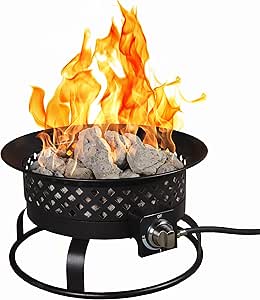 Portable Steel Propane Gas Fire Pit for Camping and Tailgating