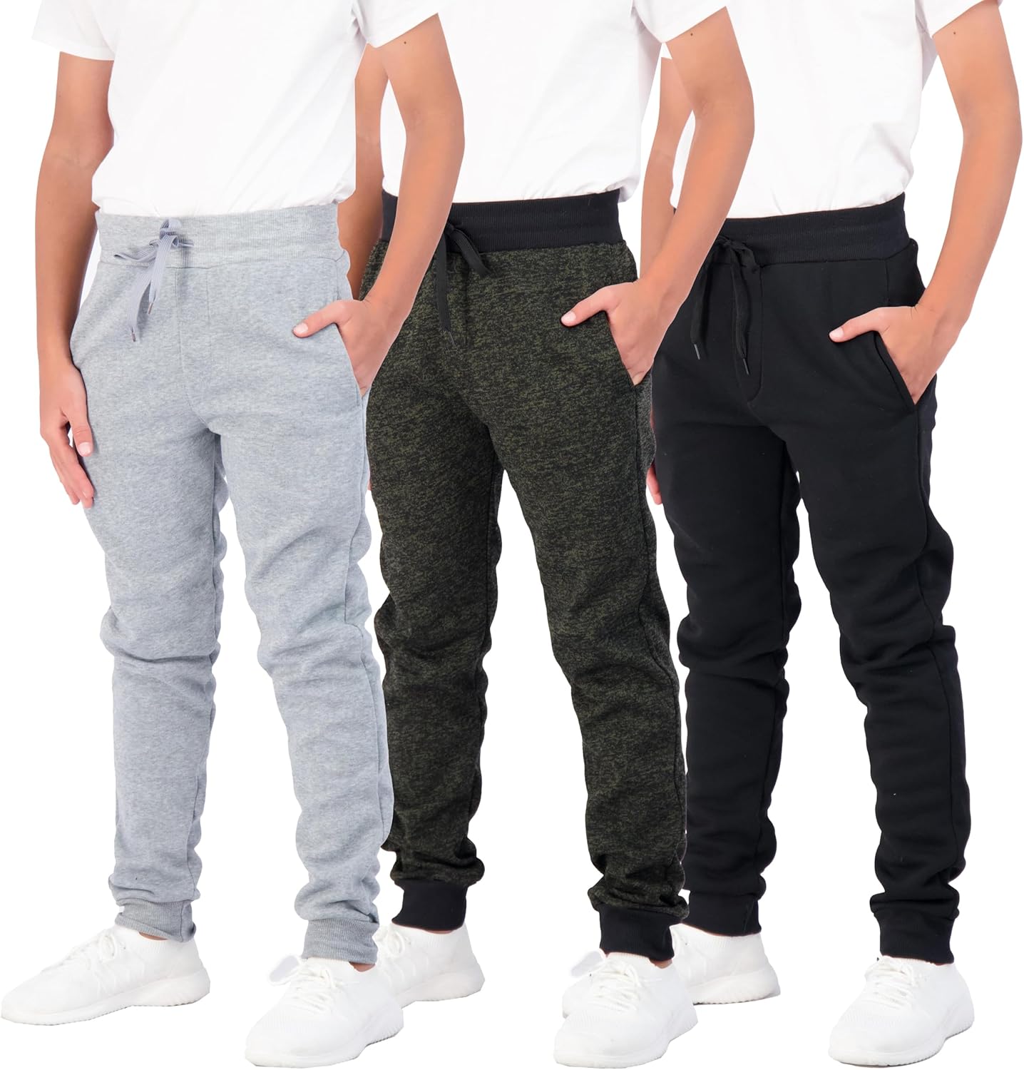 Boys Cotton Active Fleece Jogger Sweatpants for Comfort & Style