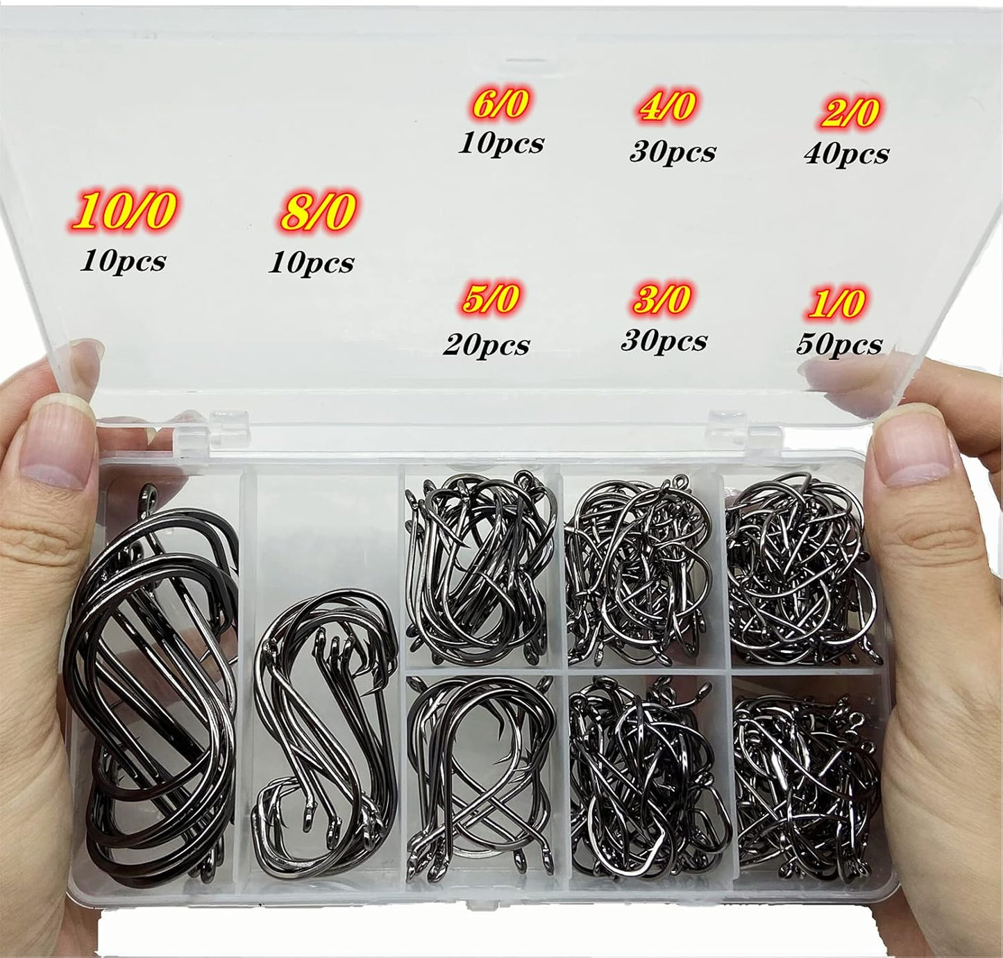 DAMIDEL Octopus Fishing Hooks: Strong Forged Steel, Assorted Sizes, Mixed Pack