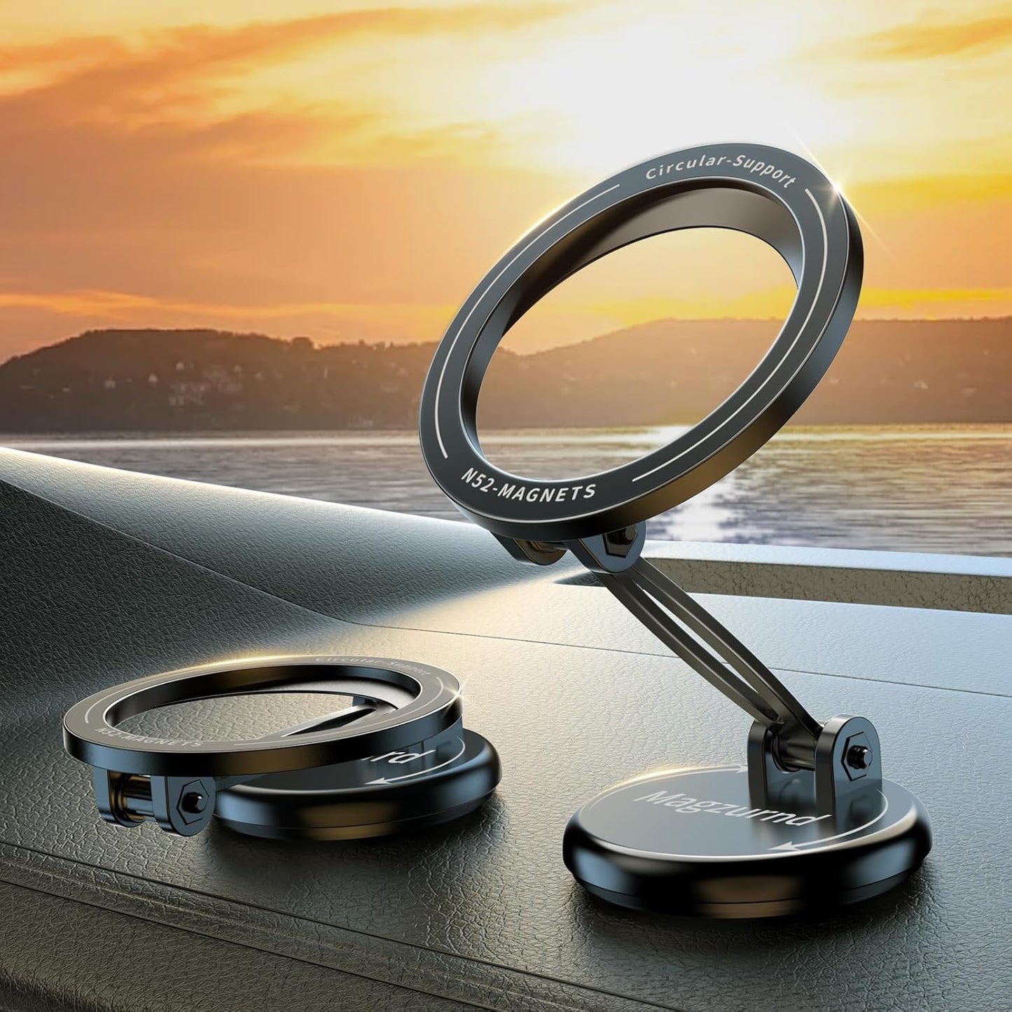 Magzurnd: 360 Rotating MagSafe Car Holder