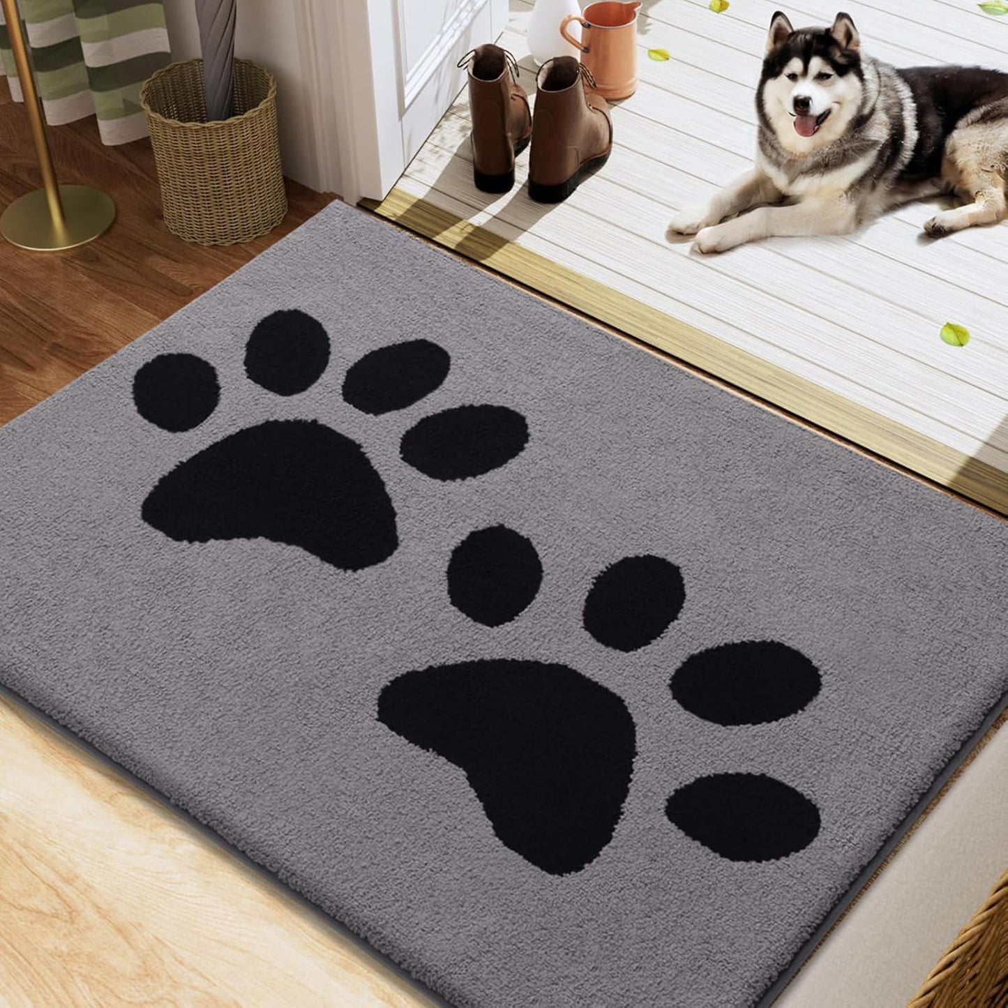 Buganda Dog Door Mat for Muddy Paws - Absorbent and Non-Slip